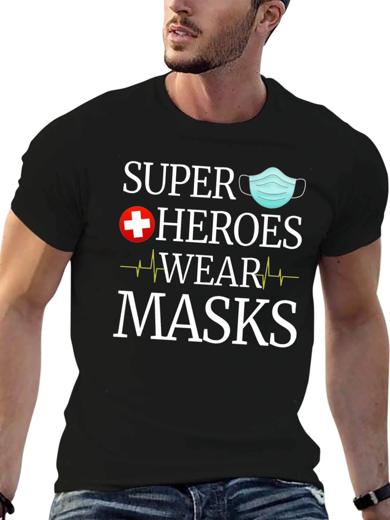 Super Heroes Wear Masks Graphic Tee