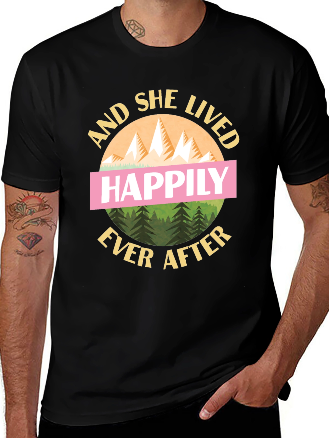 Happily Ever After Graphic Tee - Mountain Design T-Shirt