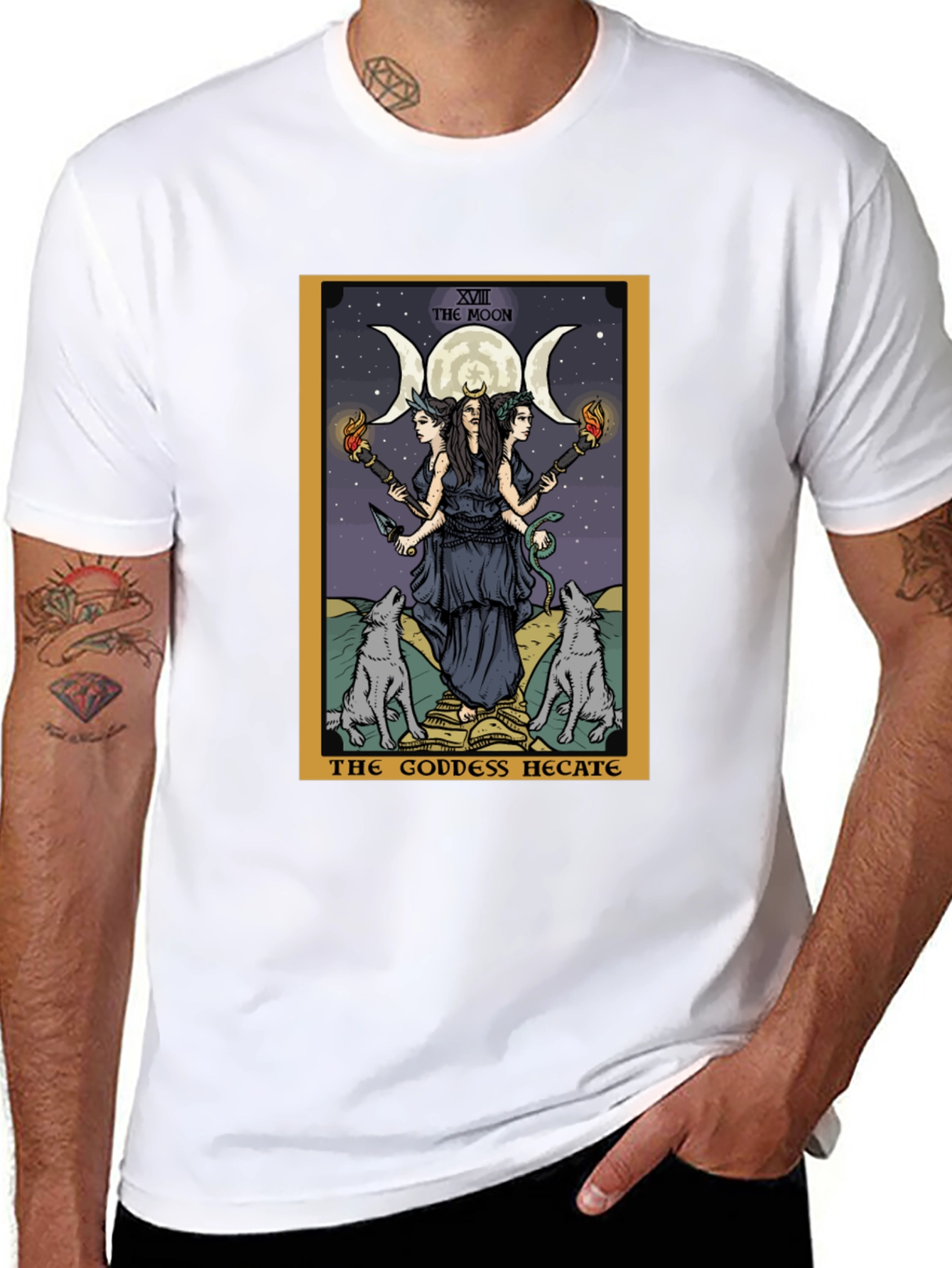 Hecate Tarot Card Graphic Tee - Witchcraft Style