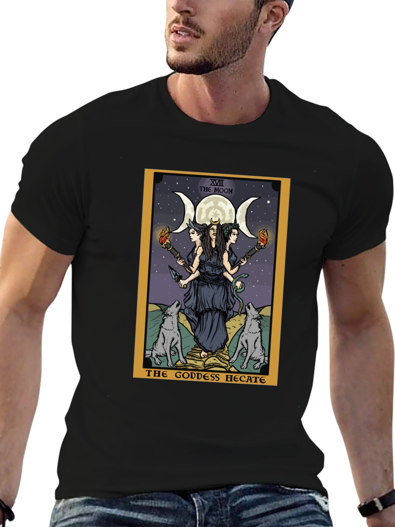 Hecate Tarot Card Graphic Tee - Witchcraft Style