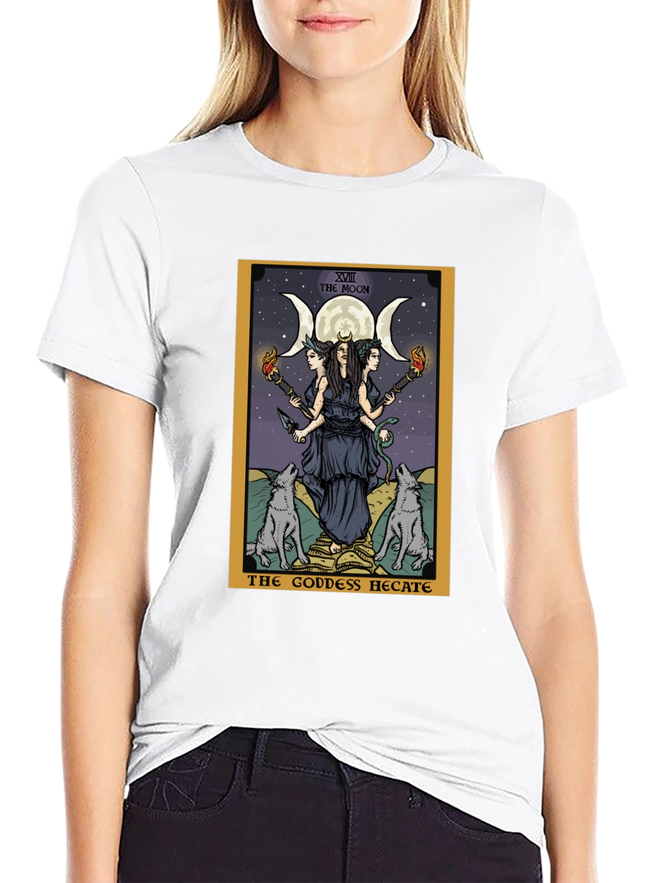 Hecate Tarot Card Graphic Tee - Witchcraft Style