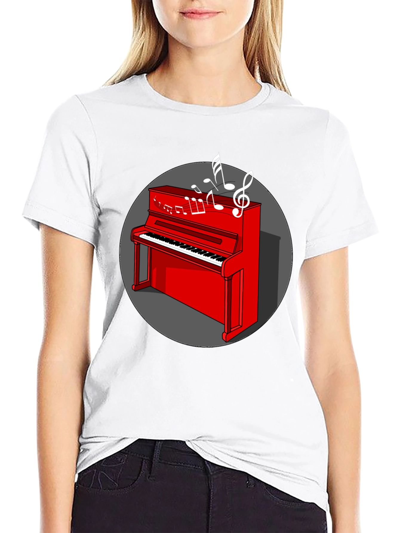 Red Piano Music Lover T-Shirt