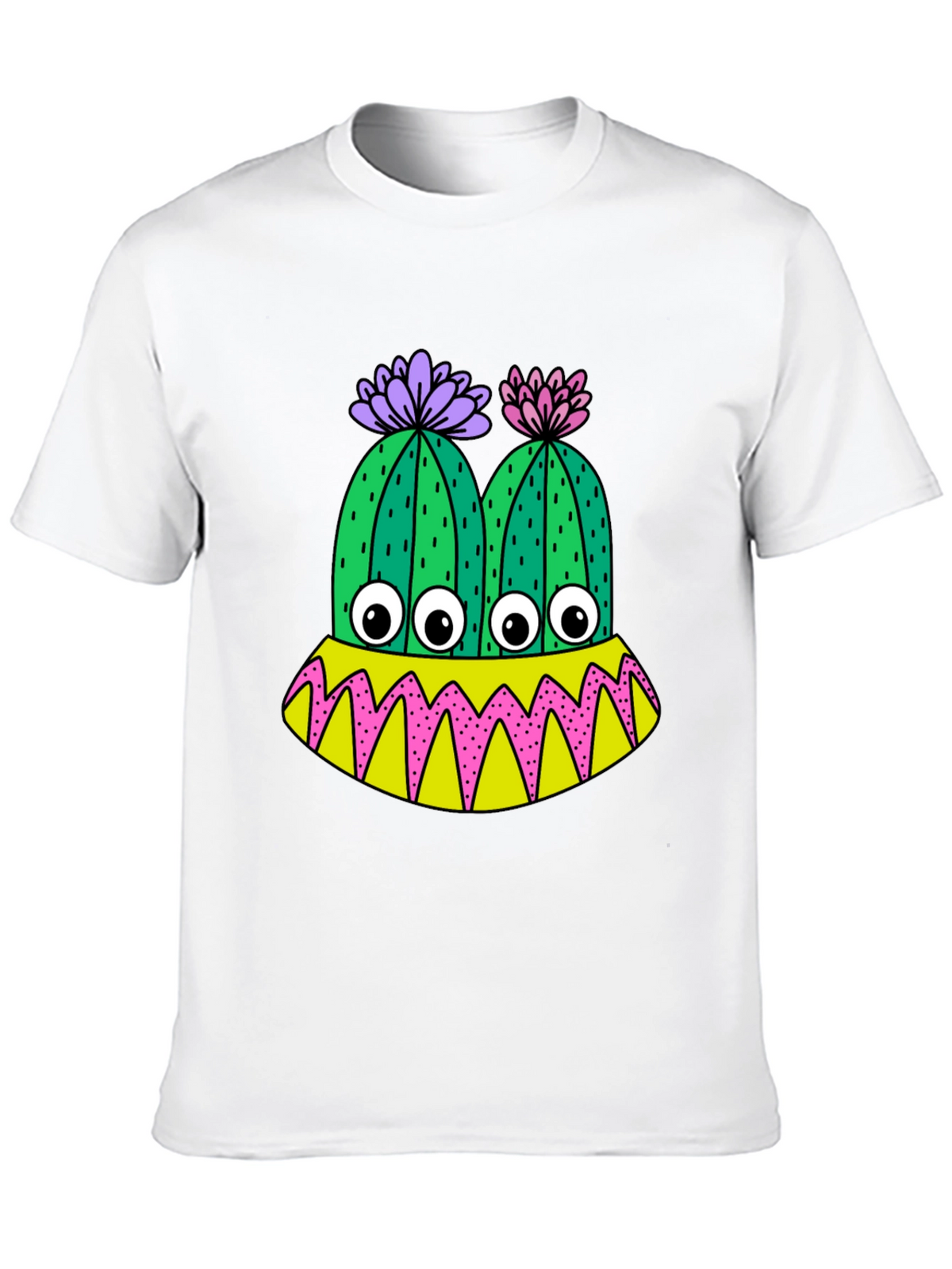 Cactus Monster Graphic T-Shirt - Funny Eye-Catching Design