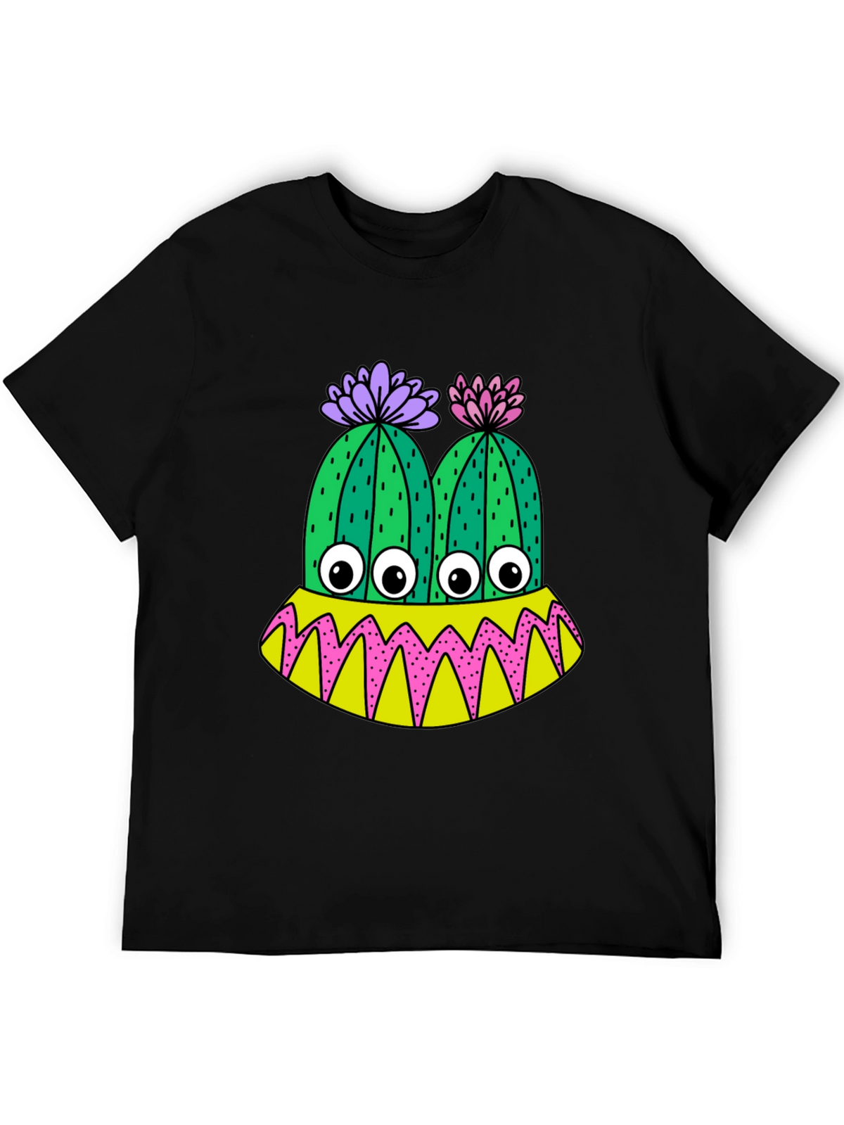 Cactus Monster Graphic T-Shirt - Funny Eye-Catching Design
