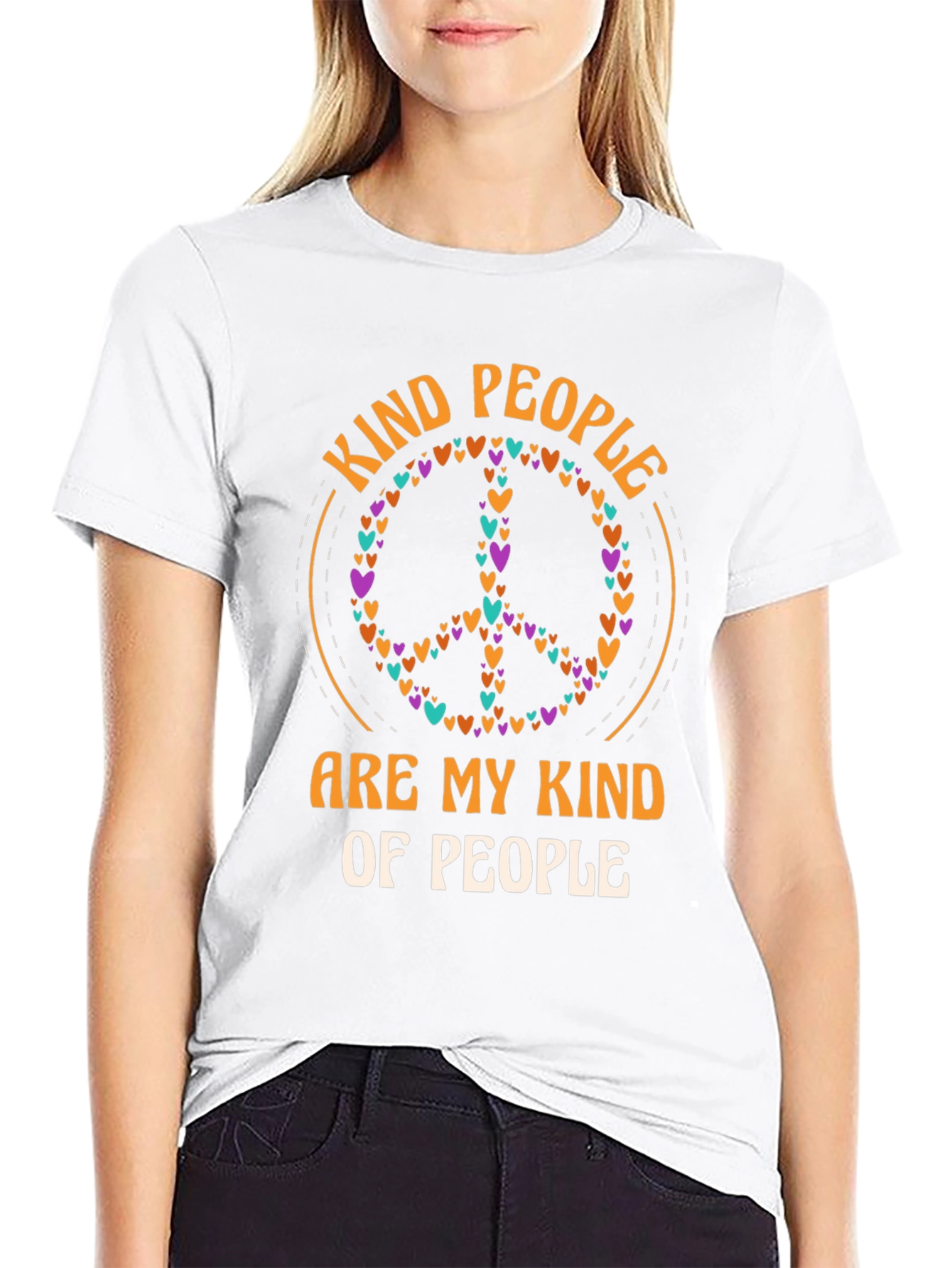 Kind People Heart Peace Sign T-Shirt