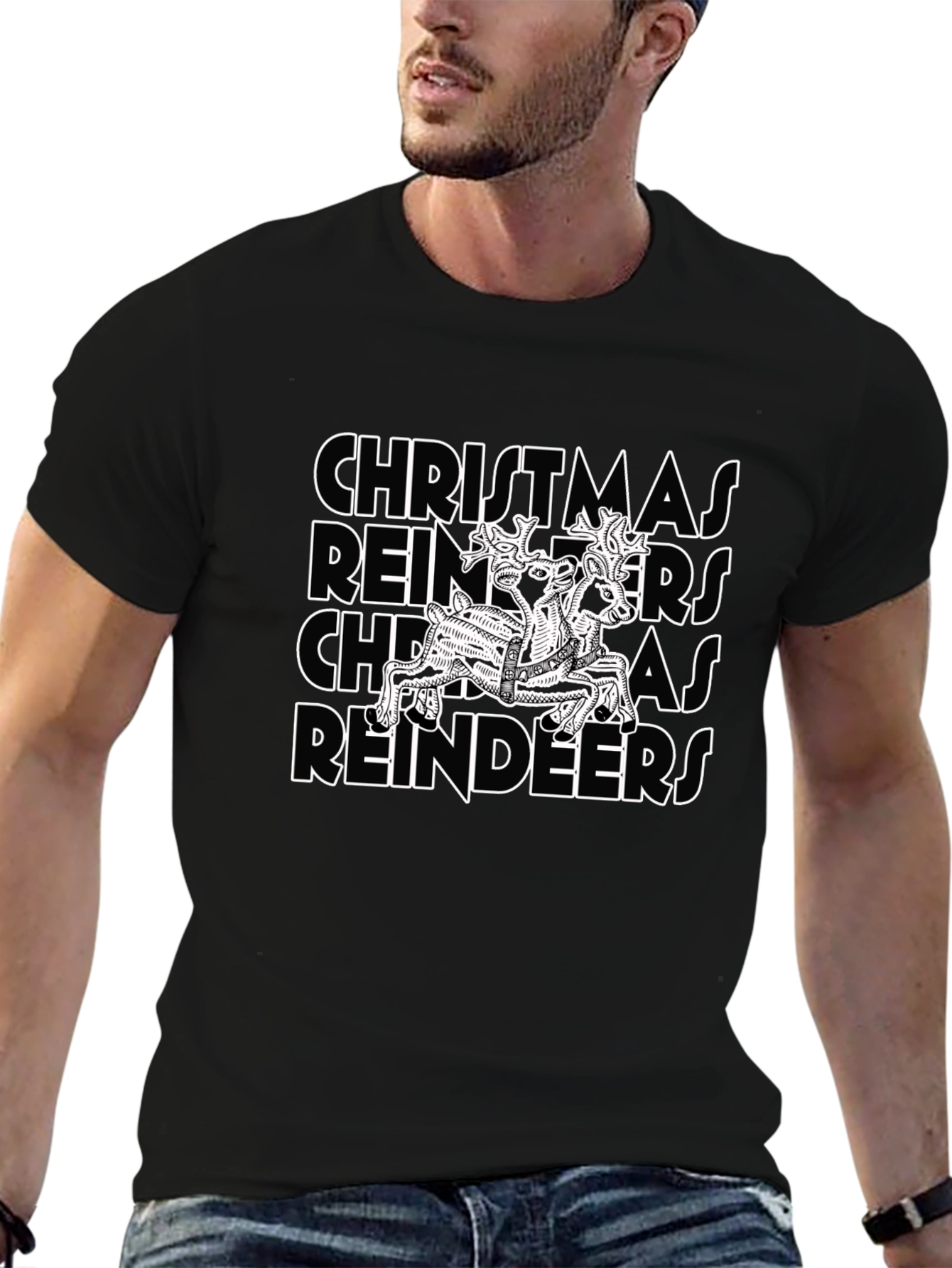 Christmas Reindeers Graphic T-Shirt