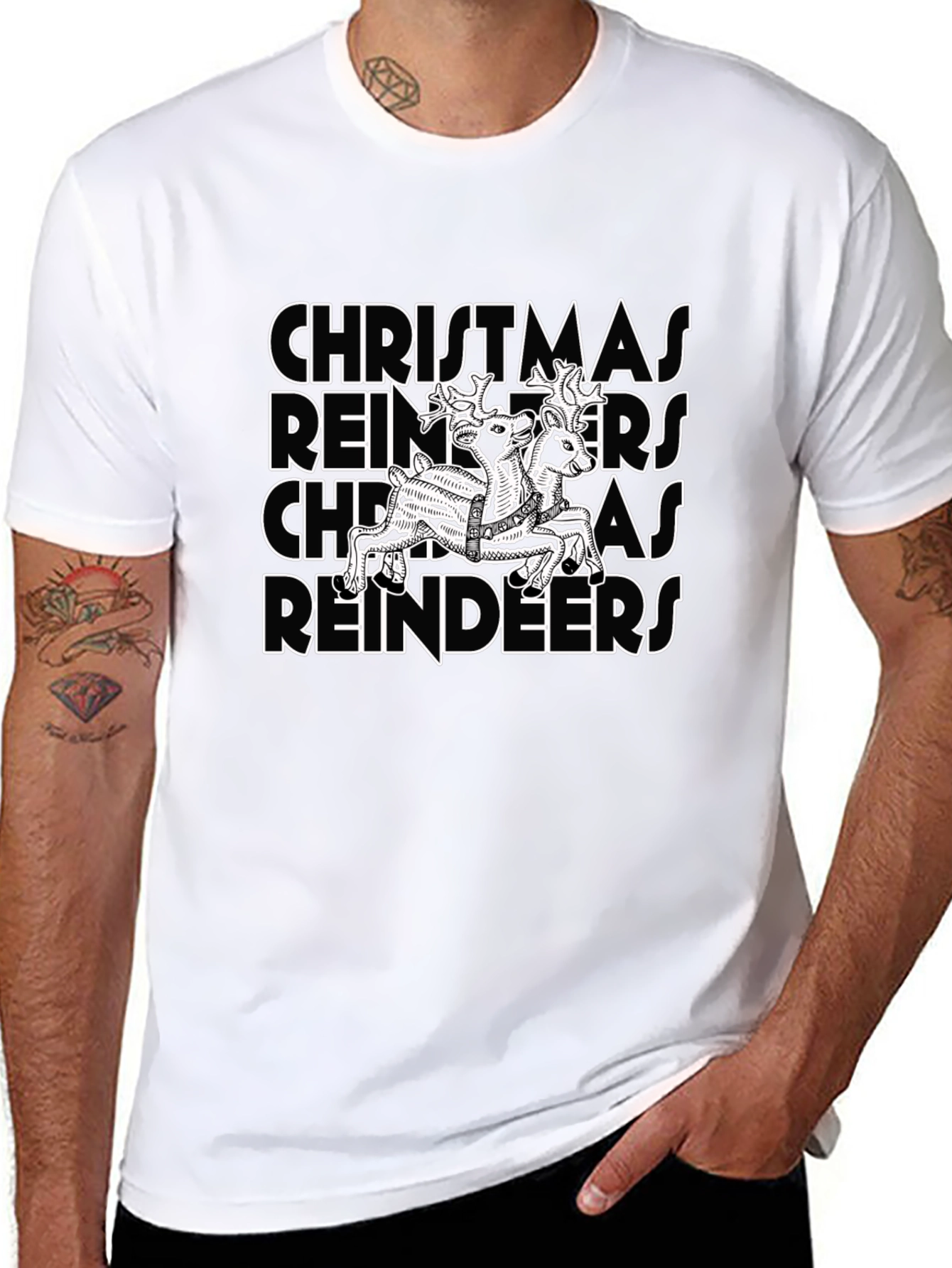 Christmas Reindeers Graphic T-Shirt