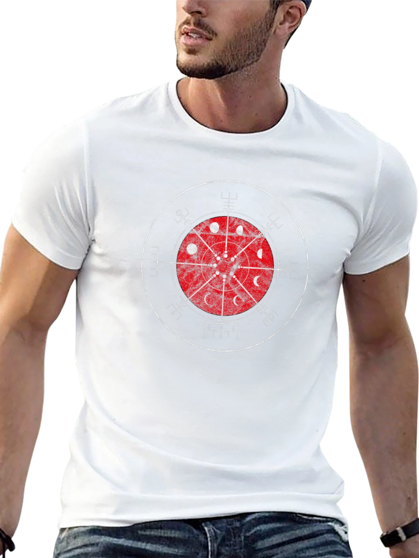 Mystic Lunar Phases Graphic Tee - Black