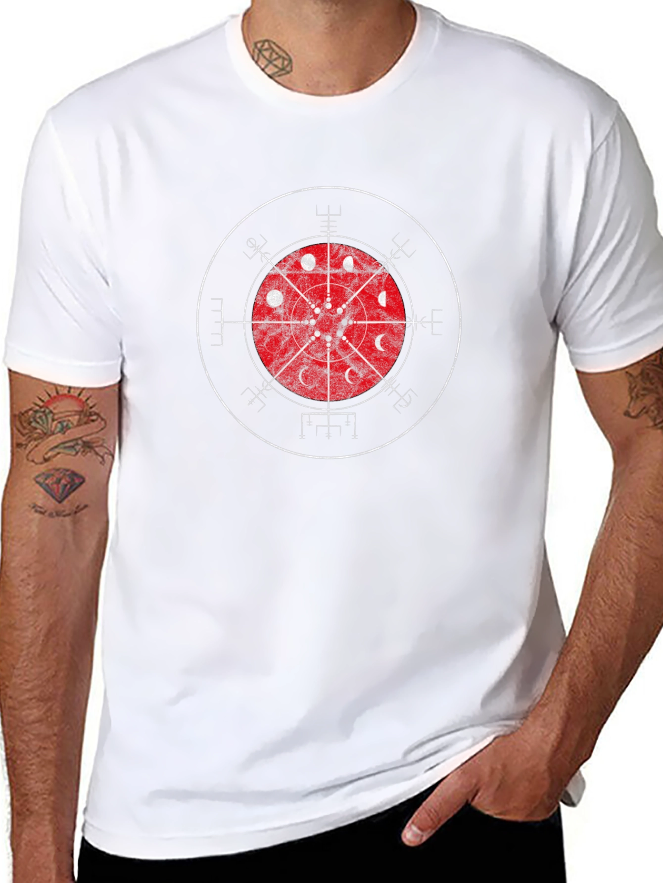 Mystic Lunar Phases Graphic Tee - Black