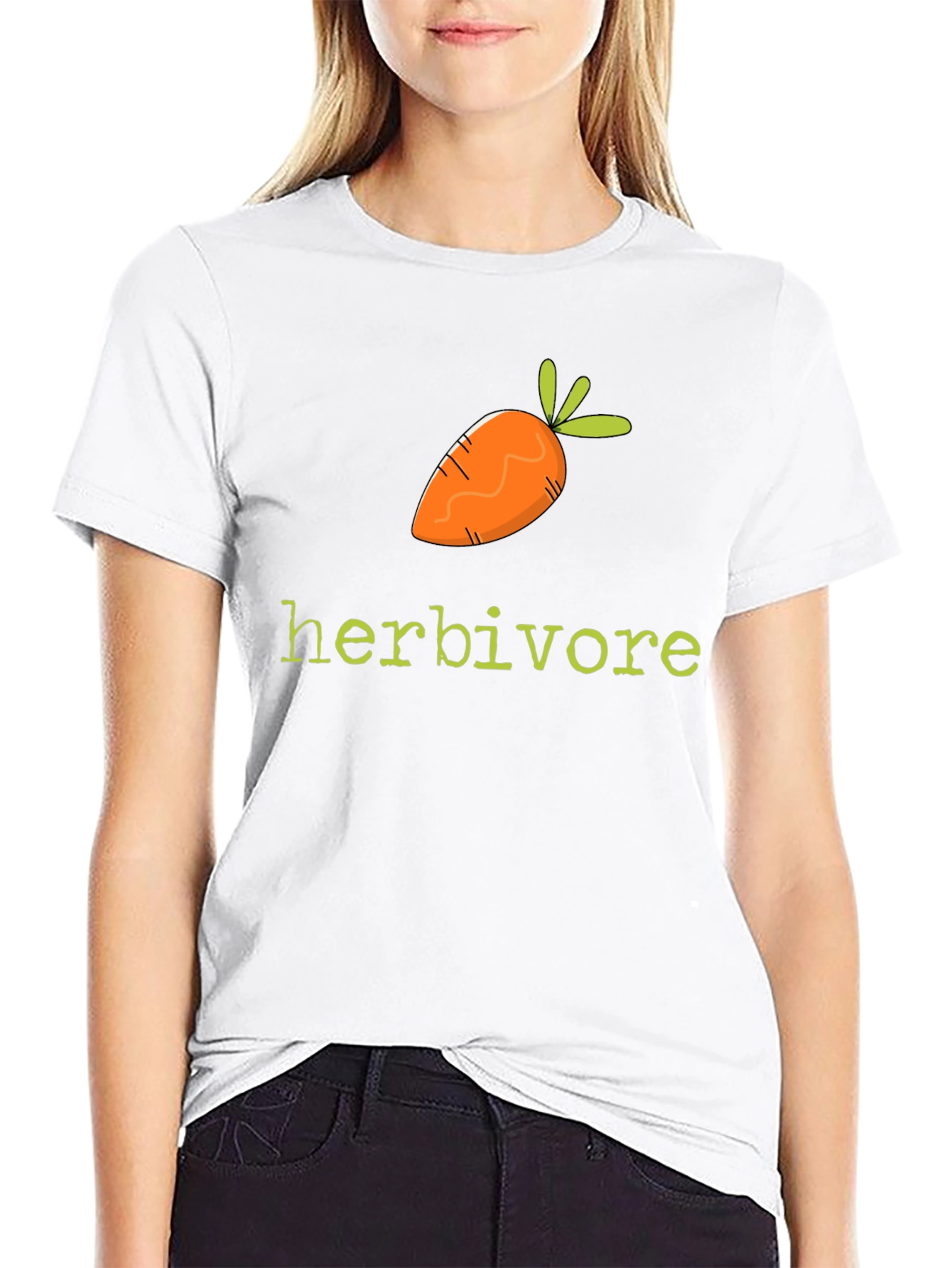 Herbivore Carrot Graphic Tee - Black Cotton T-Shirt