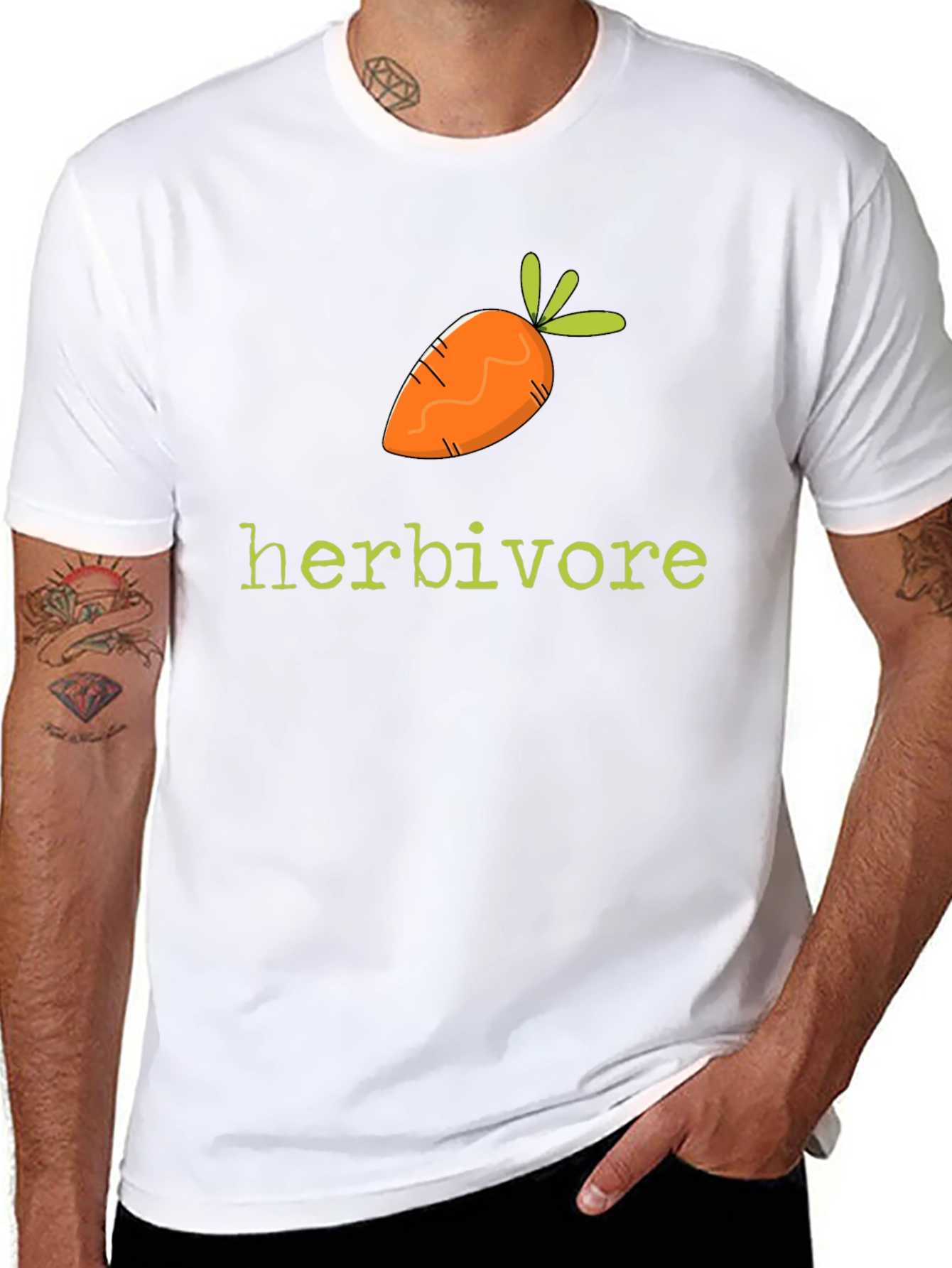 Herbivore Carrot Graphic Tee - Black Cotton T-Shirt