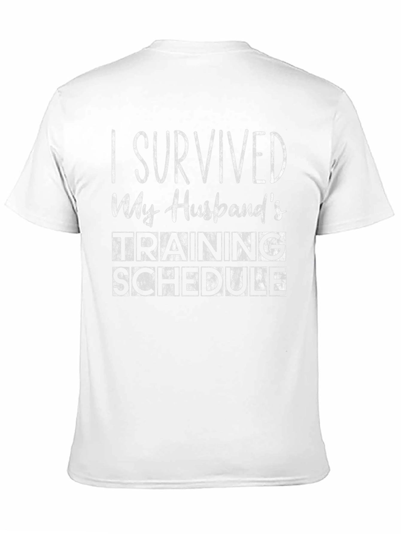 Humorous I Survived Husbands Training Black T-Shirt