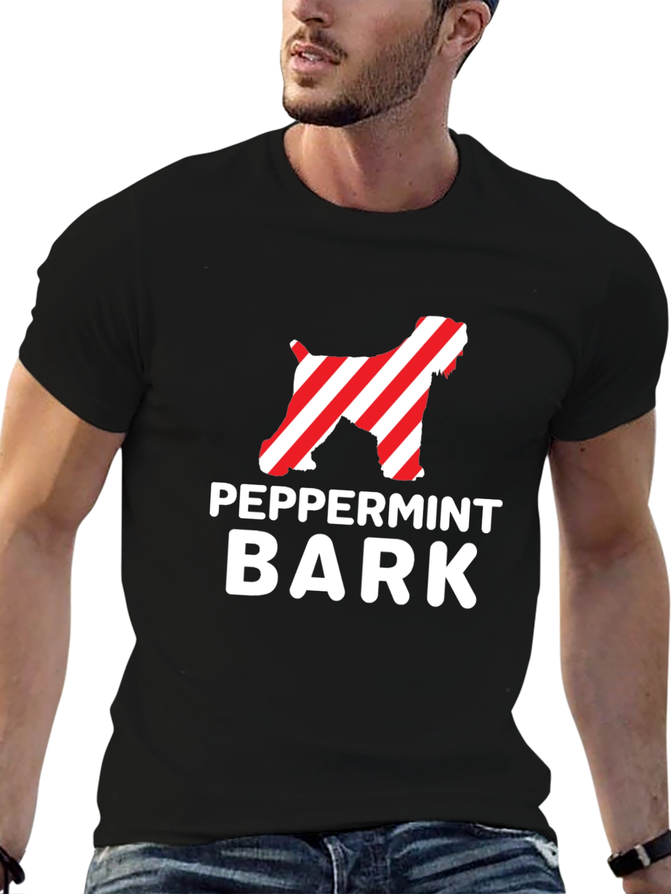 Peppermint Bark Dog T-Shirt - Festive Holiday Apparel