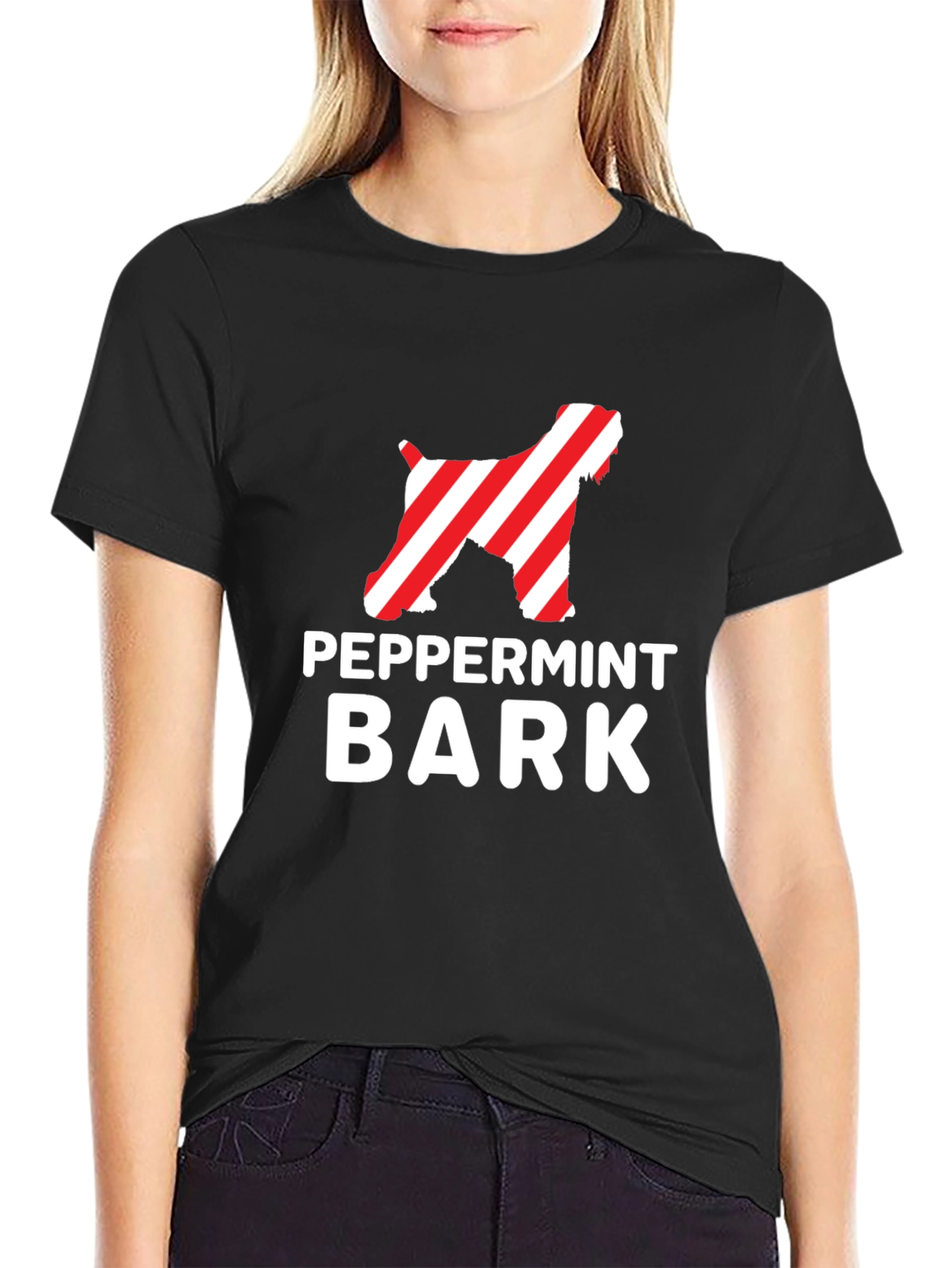 Peppermint Bark Dog T-Shirt - Festive Holiday Apparel