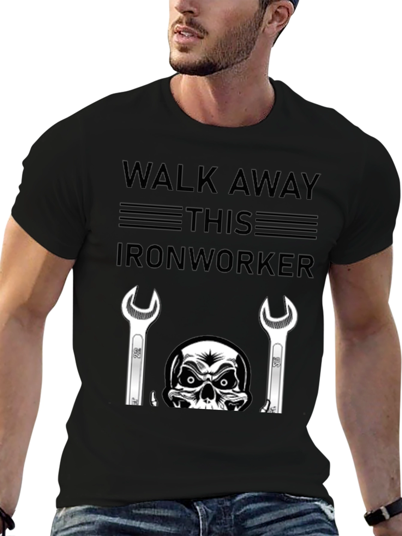 Walk Away Ironworker T-Shirt - Skull & Wrenches