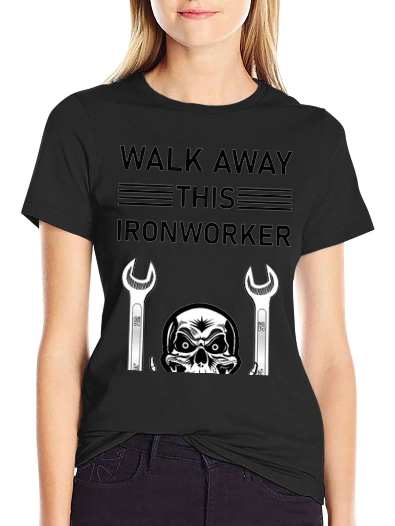 Walk Away Ironworker T-Shirt - Skull & Wrenches