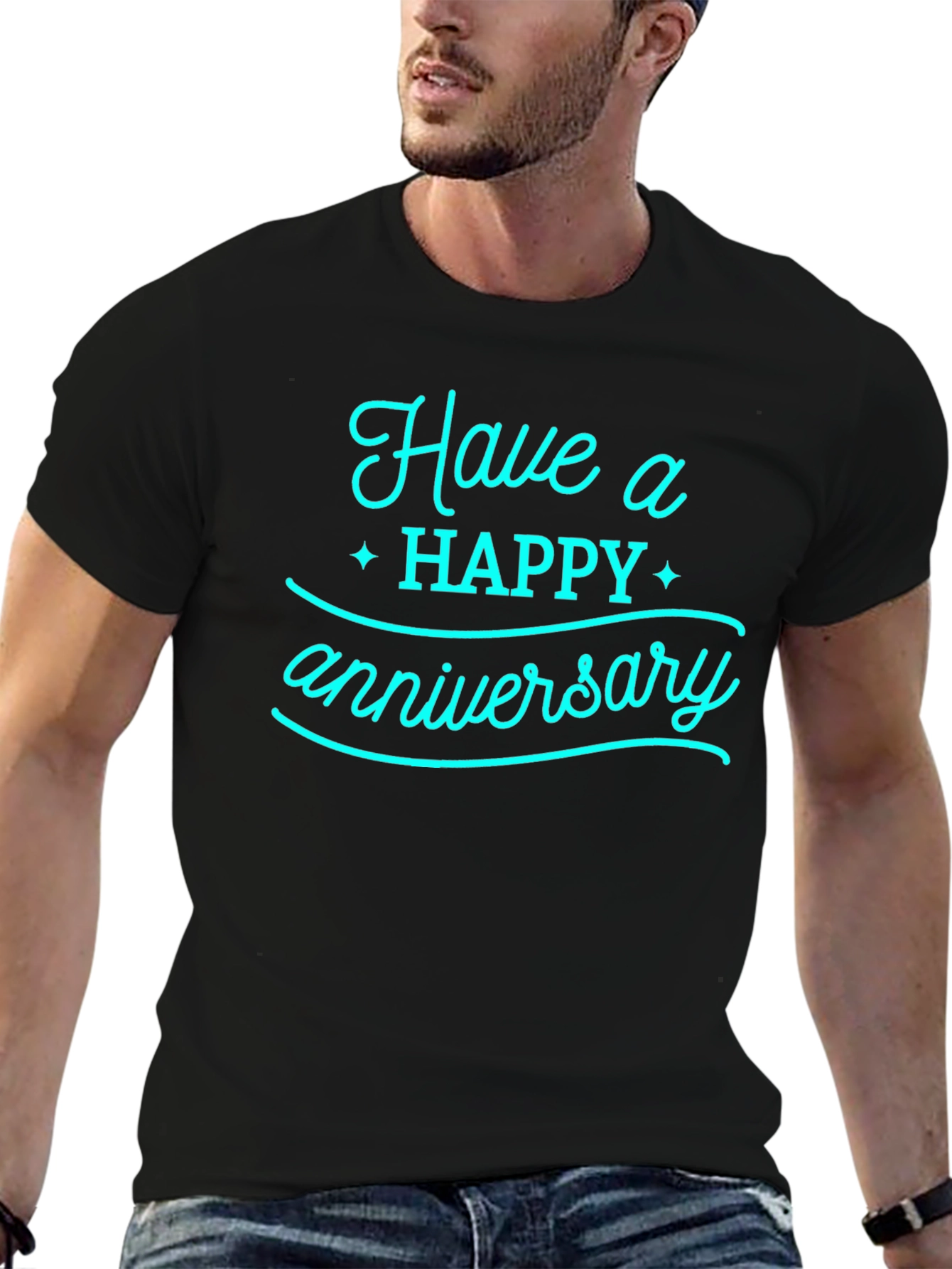 Happy Anniversary Graphic Tee - Black