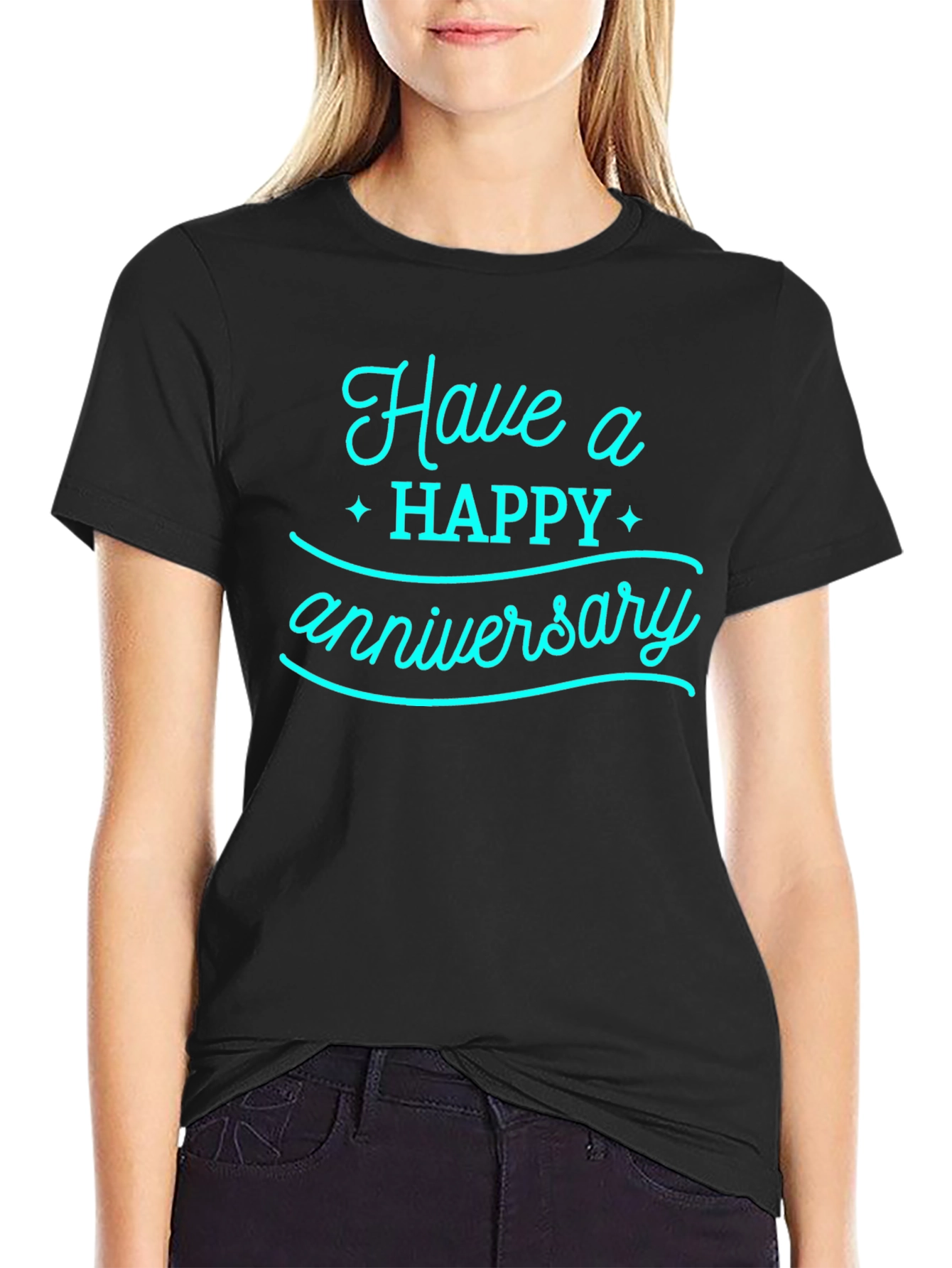 Happy Anniversary Graphic Tee - Black