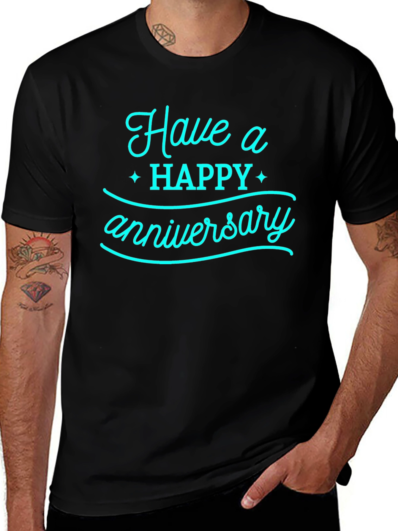 Happy Anniversary Graphic Tee - Black