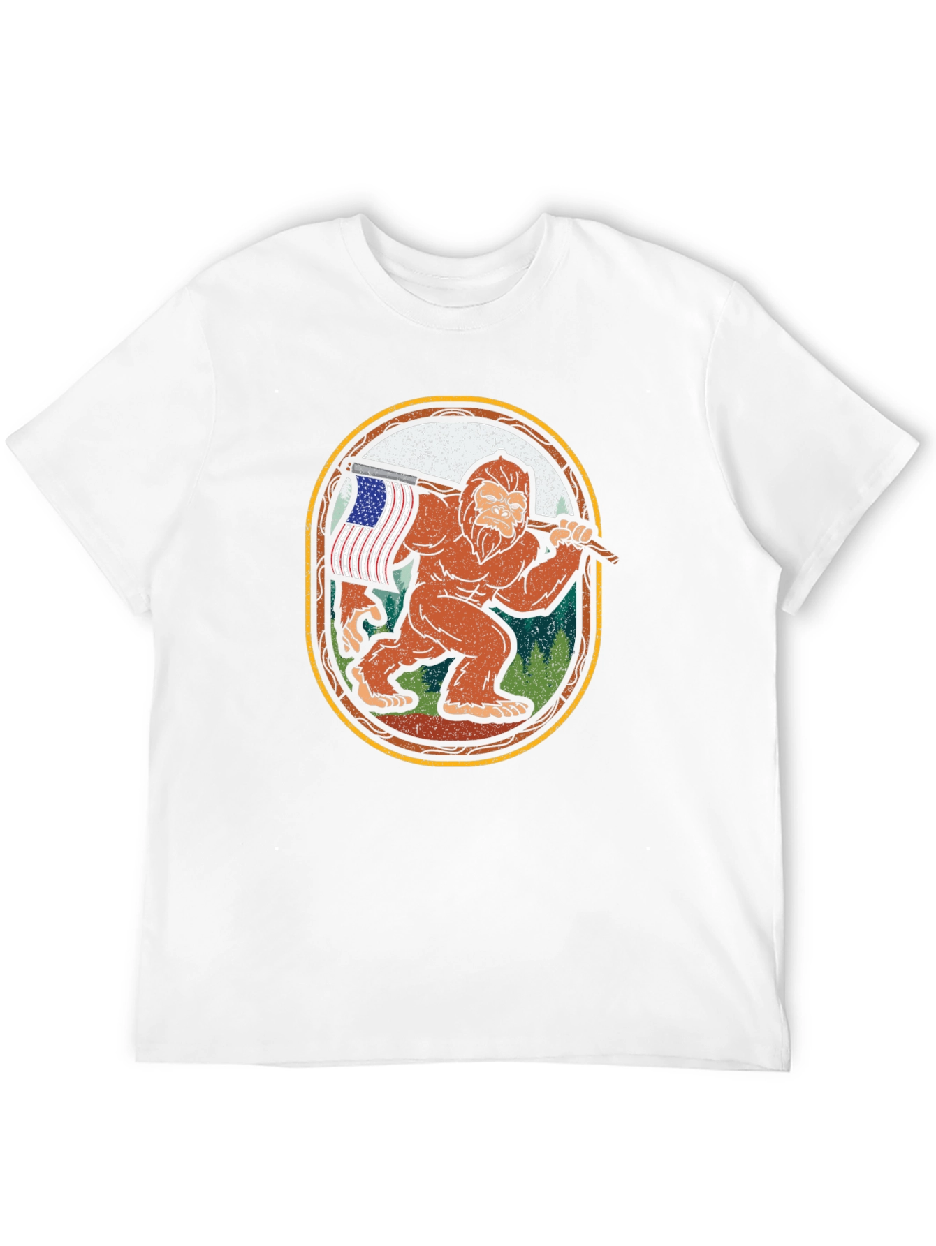 Bigfoot American Flag T-Shirt