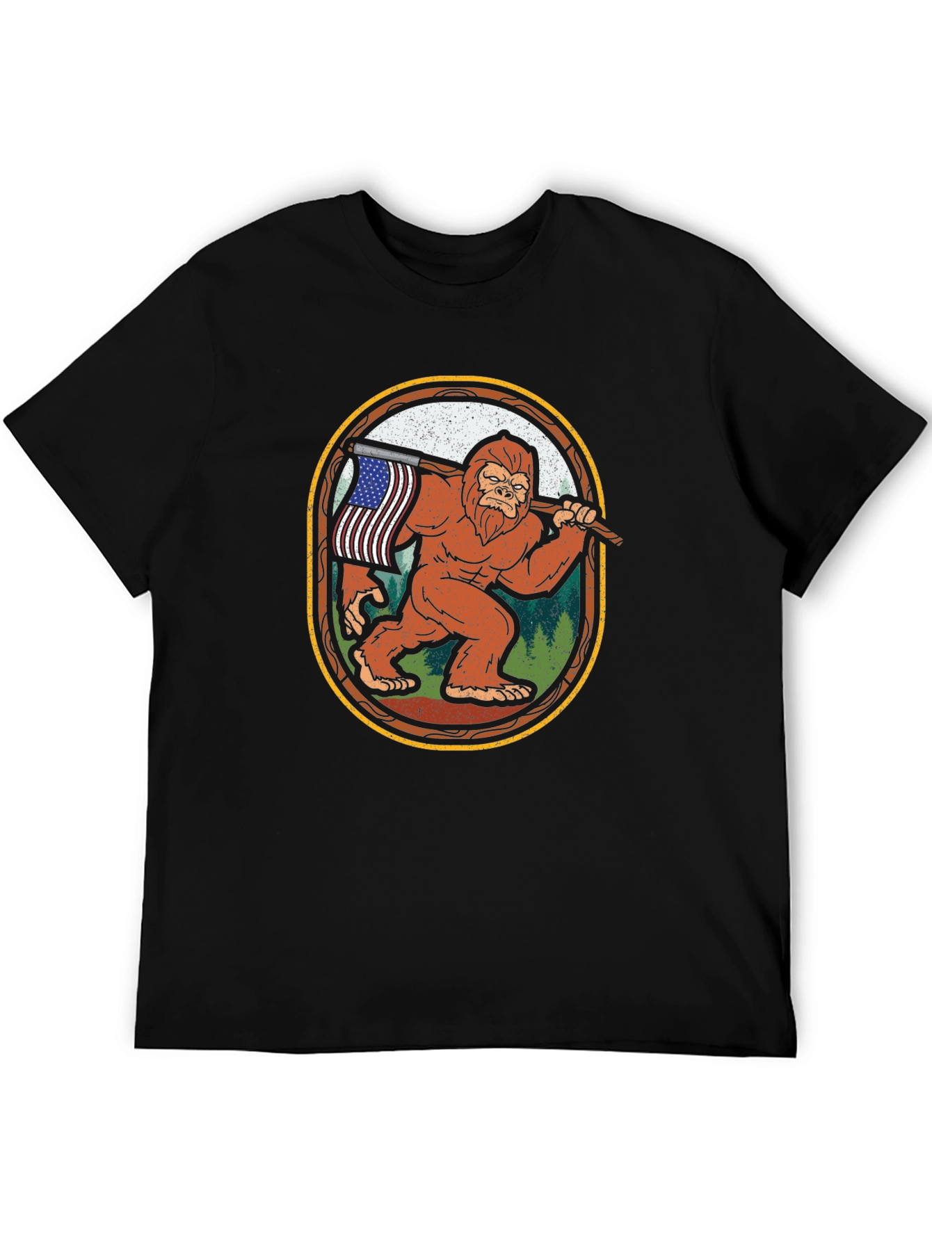Bigfoot American Flag T-Shirt