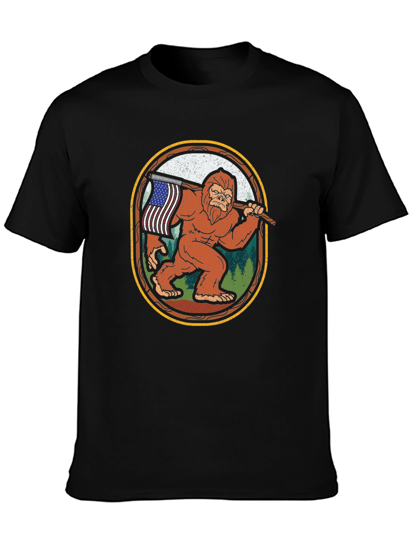 Bigfoot American Flag T-Shirt