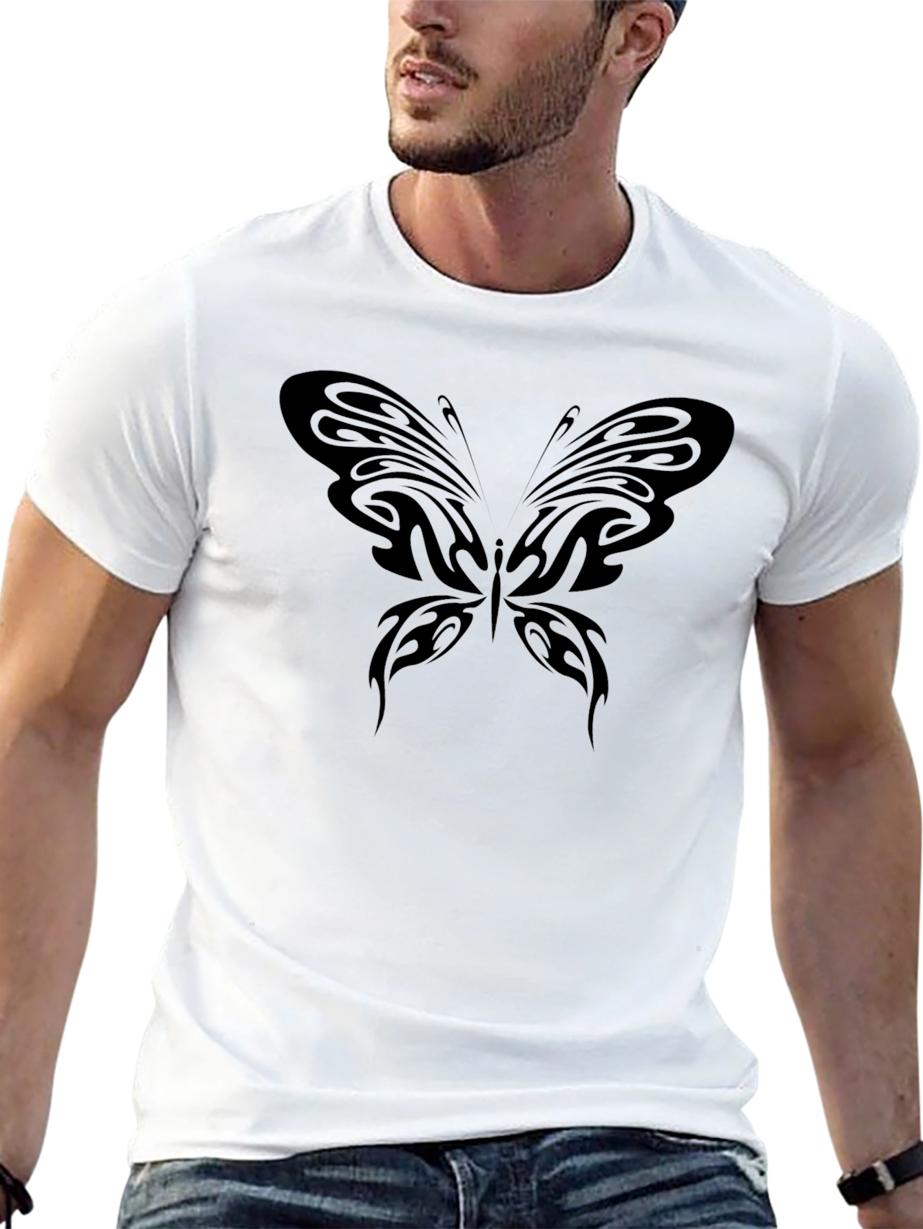 Black Butterfly Graphic Tee - Stylish & Trendy