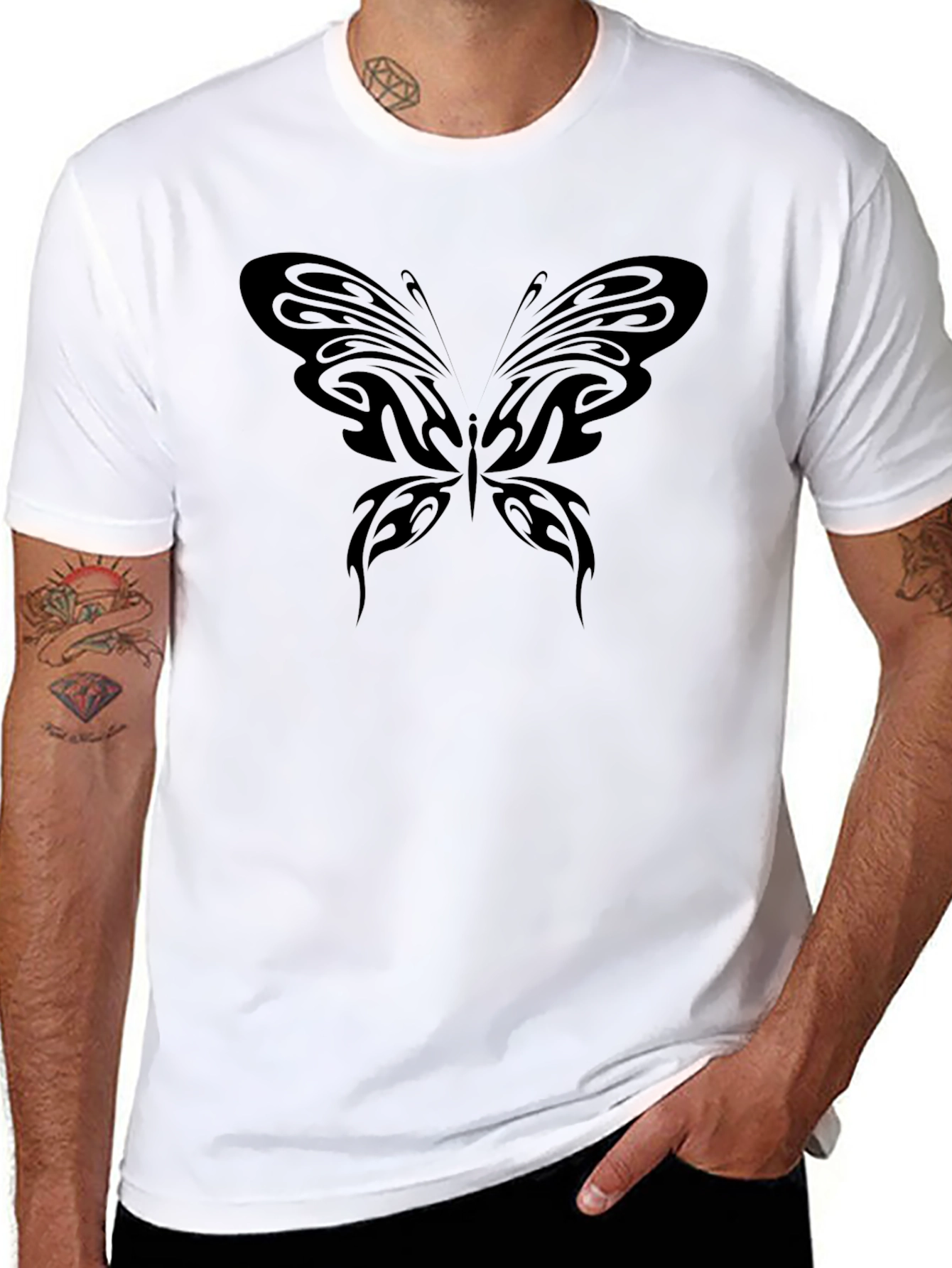 Black Butterfly Graphic Tee - Stylish & Trendy