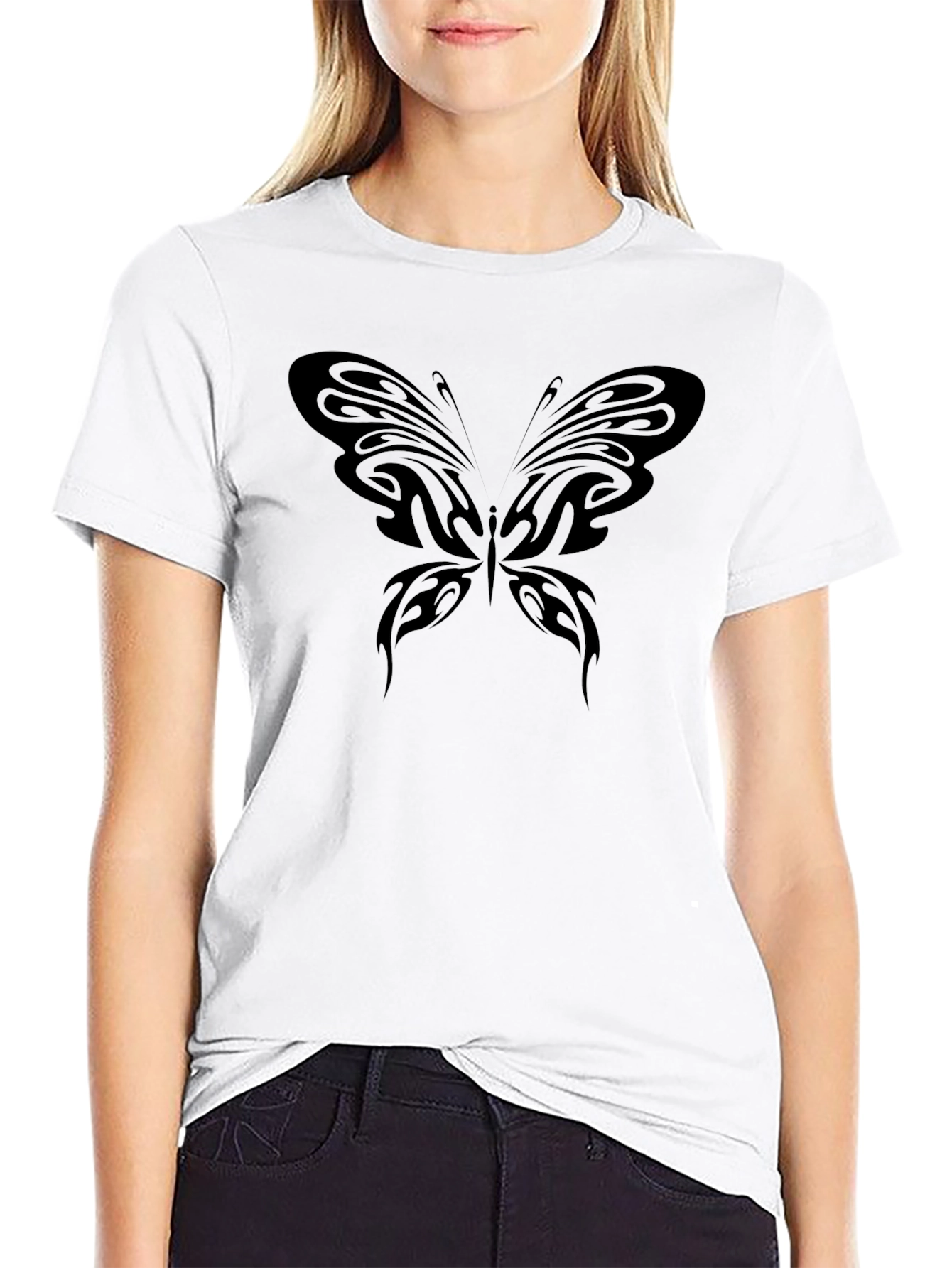Black Butterfly Graphic Tee - Stylish & Trendy