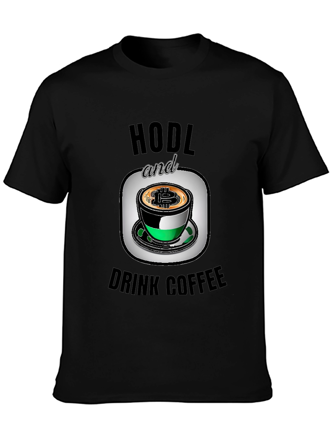 HODL and Drink Coffee Bitcoin Black T-Shirt