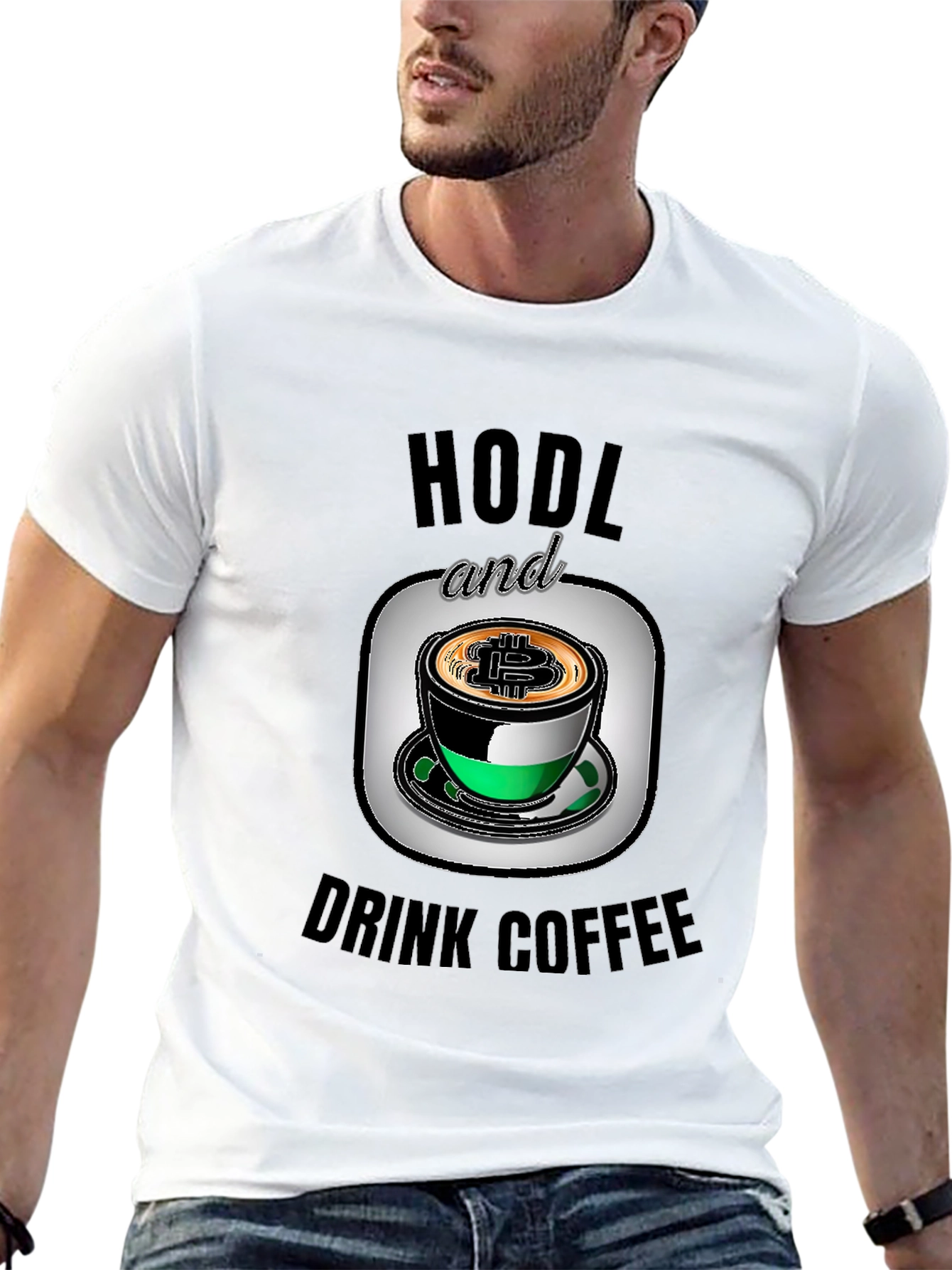 HODL and Drink Coffee Bitcoin Black T-Shirt