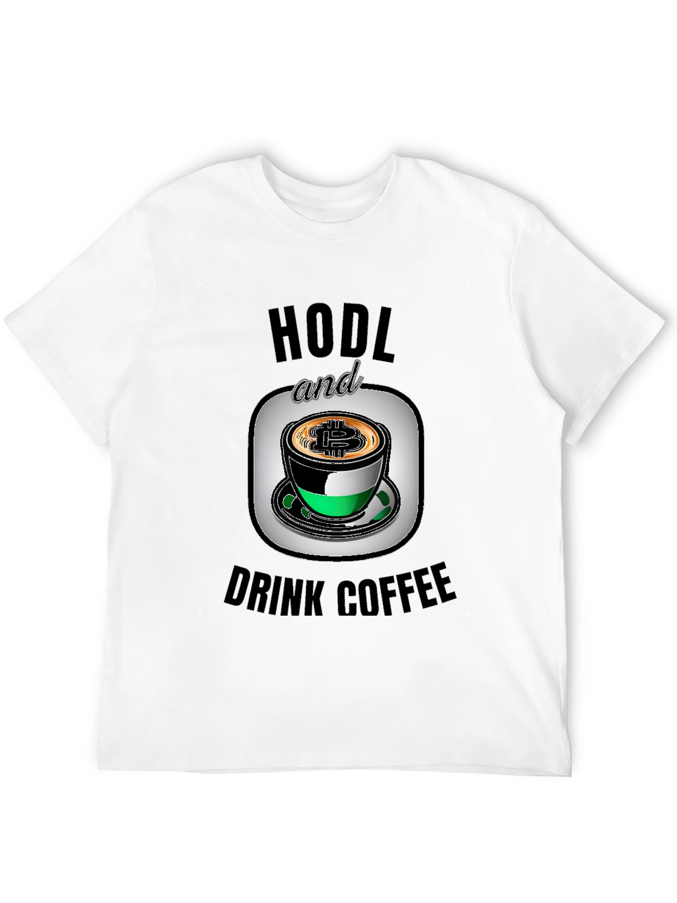 HODL and Drink Coffee Bitcoin Black T-Shirt