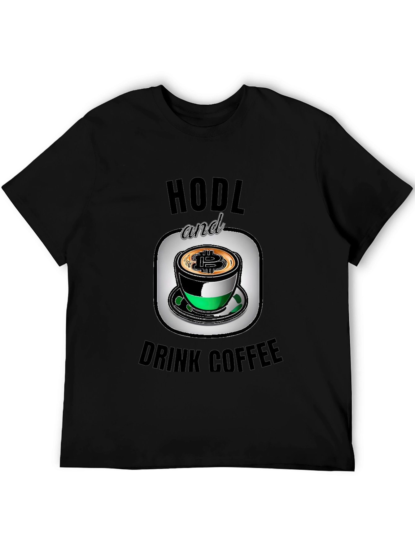 HODL and Drink Coffee Bitcoin Black T-Shirt