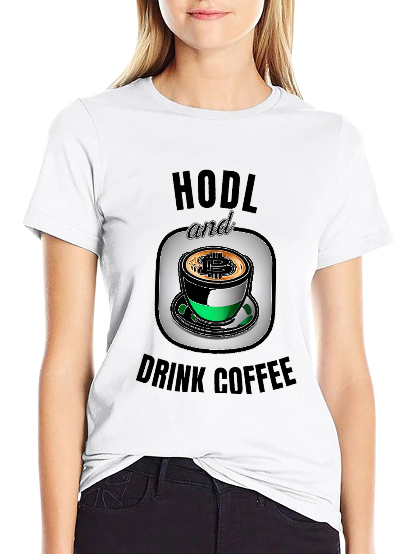HODL and Drink Coffee Bitcoin Black T-Shirt