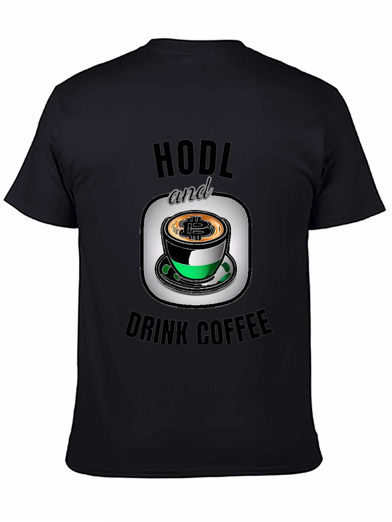 HODL and Drink Coffee Bitcoin Black T-Shirt