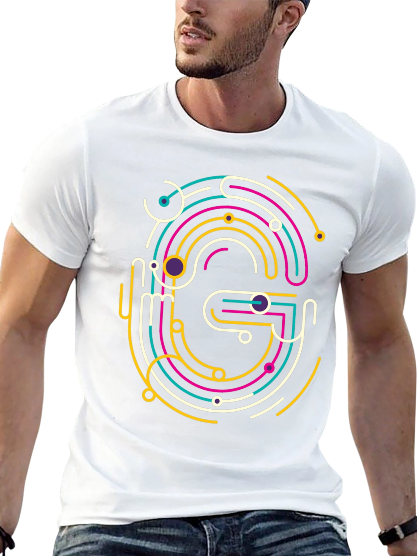 Abstract G Graphic Tee - Modern Style