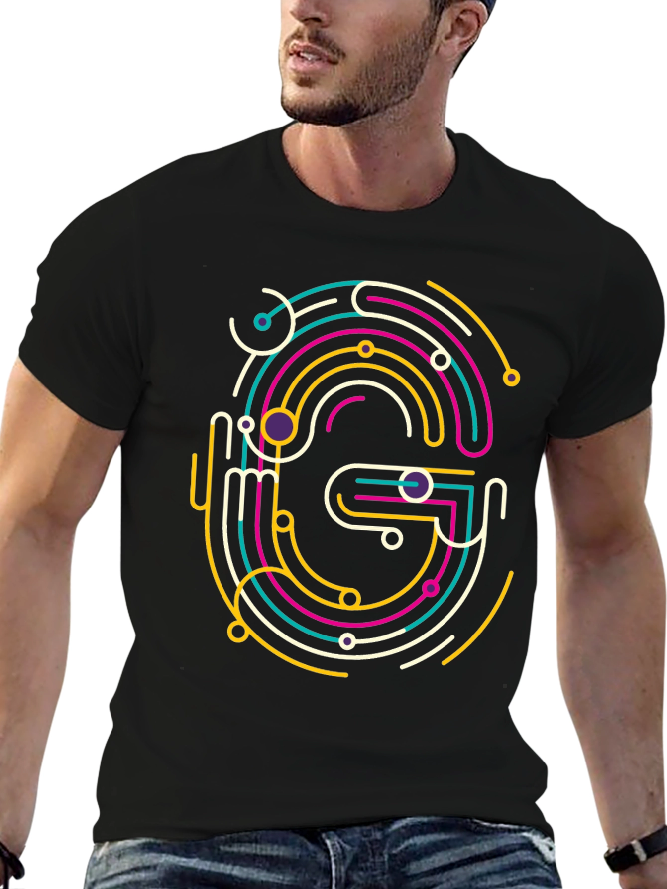Abstract G Graphic Tee - Modern Style
