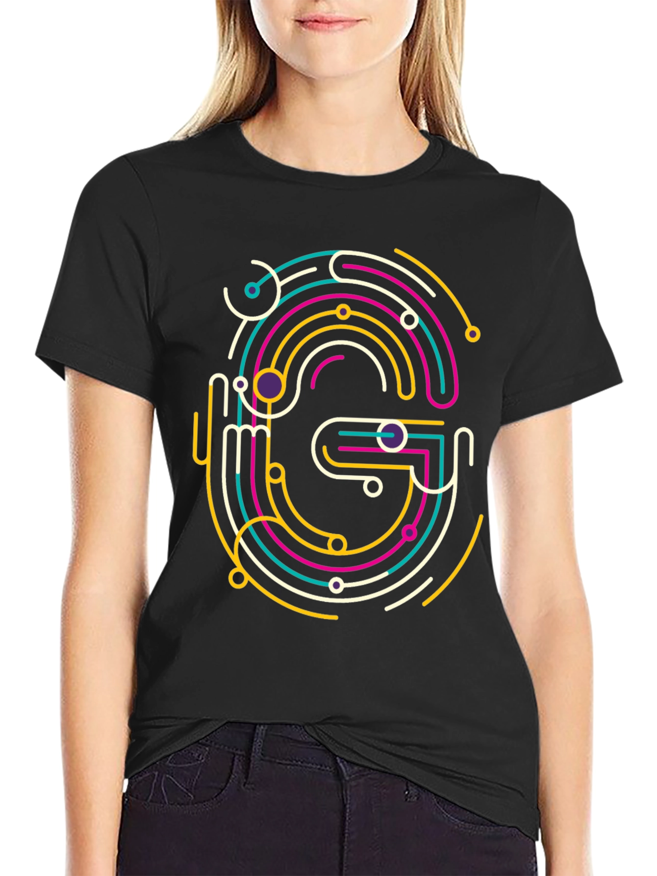 Abstract G Graphic Tee - Modern Style