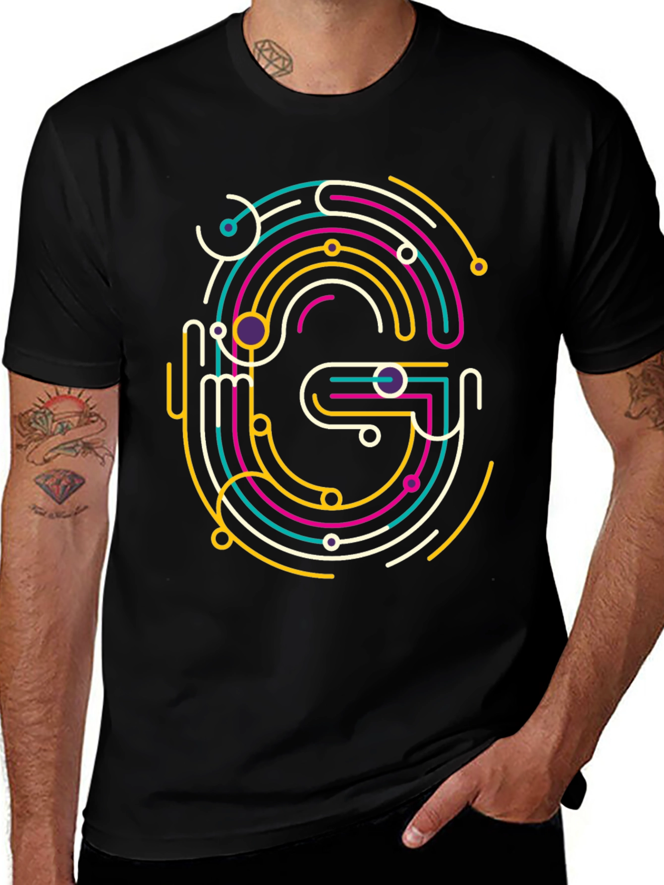 Abstract G Graphic Tee - Modern Style