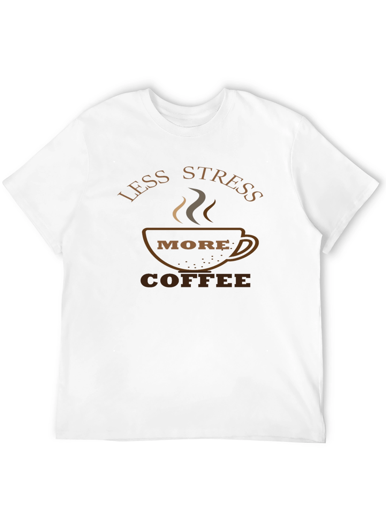 Less Stress More Coffee Black Graphic T-Shirt
