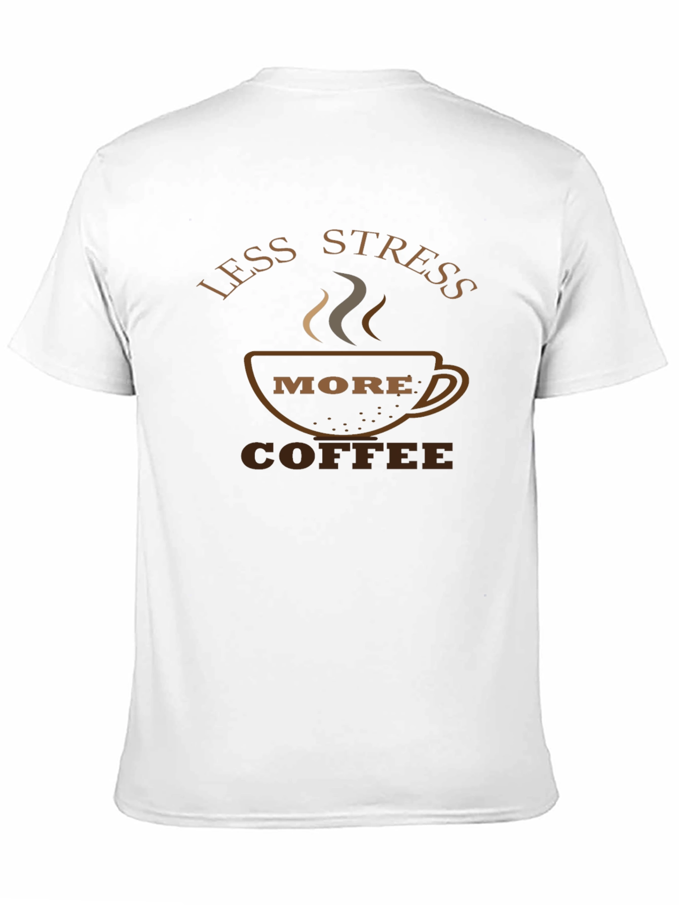 Less Stress More Coffee Black Graphic T-Shirt