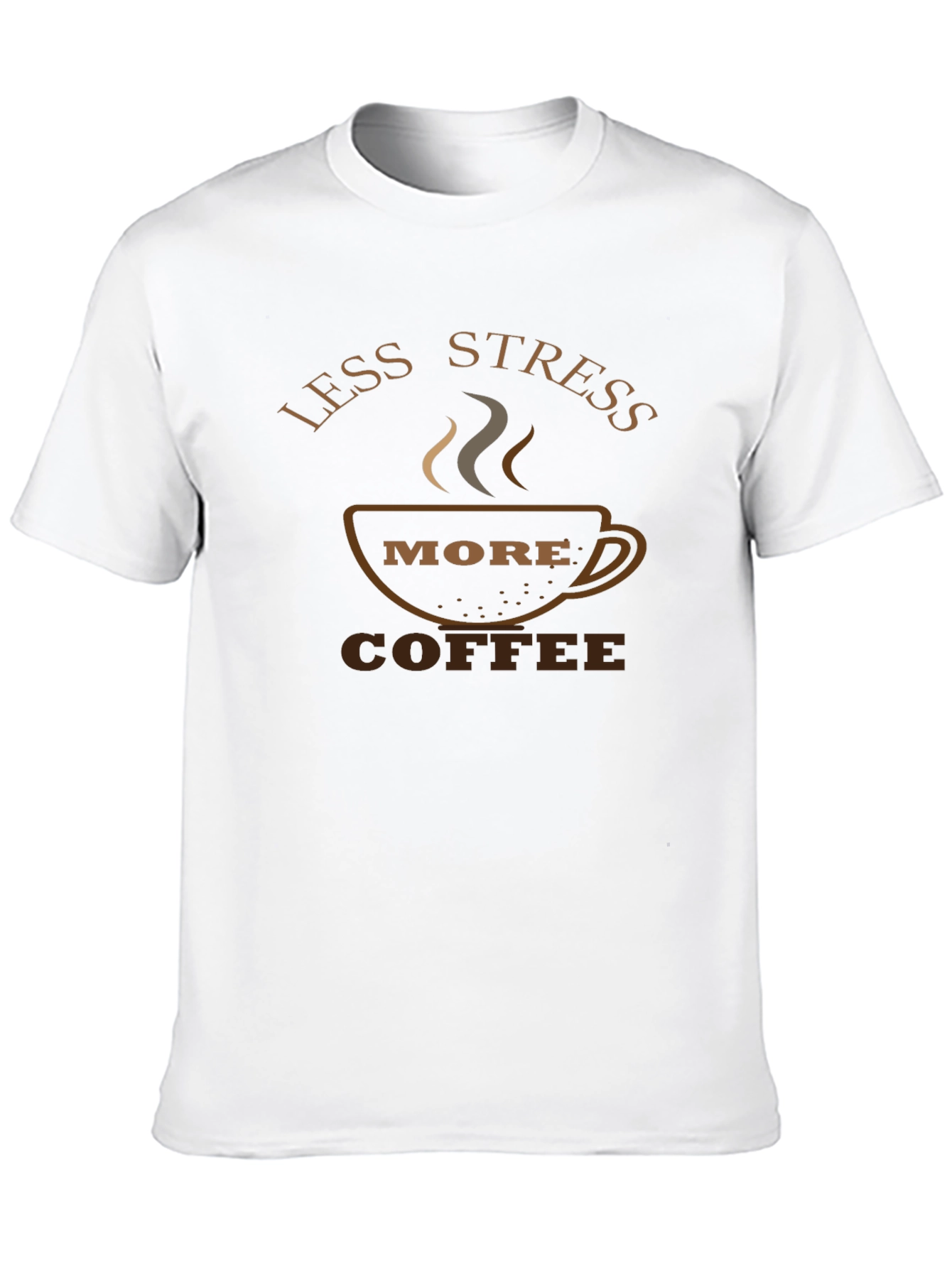 Less Stress More Coffee Black Graphic T-Shirt