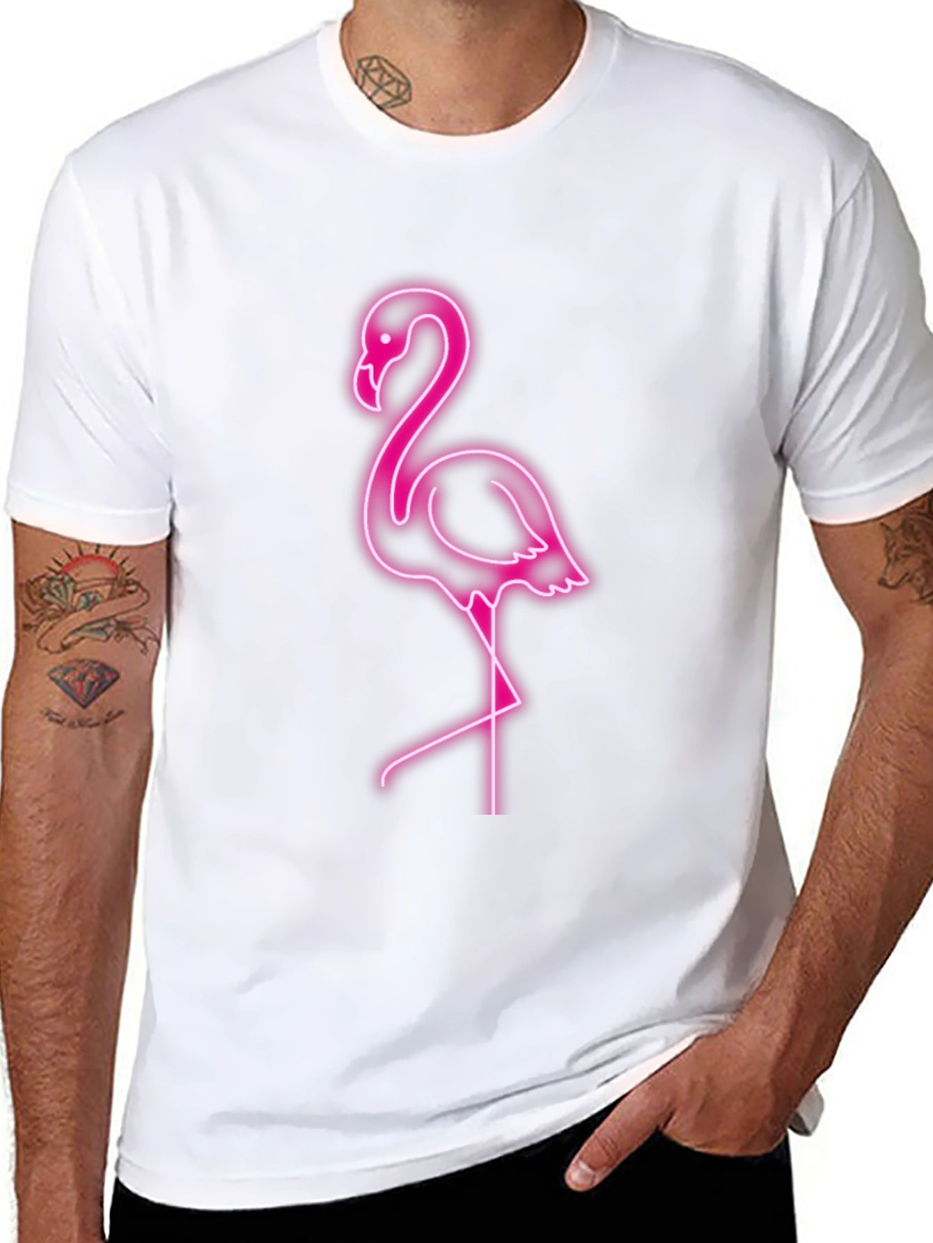 Neon Flamingo Graphic T-Shirt
