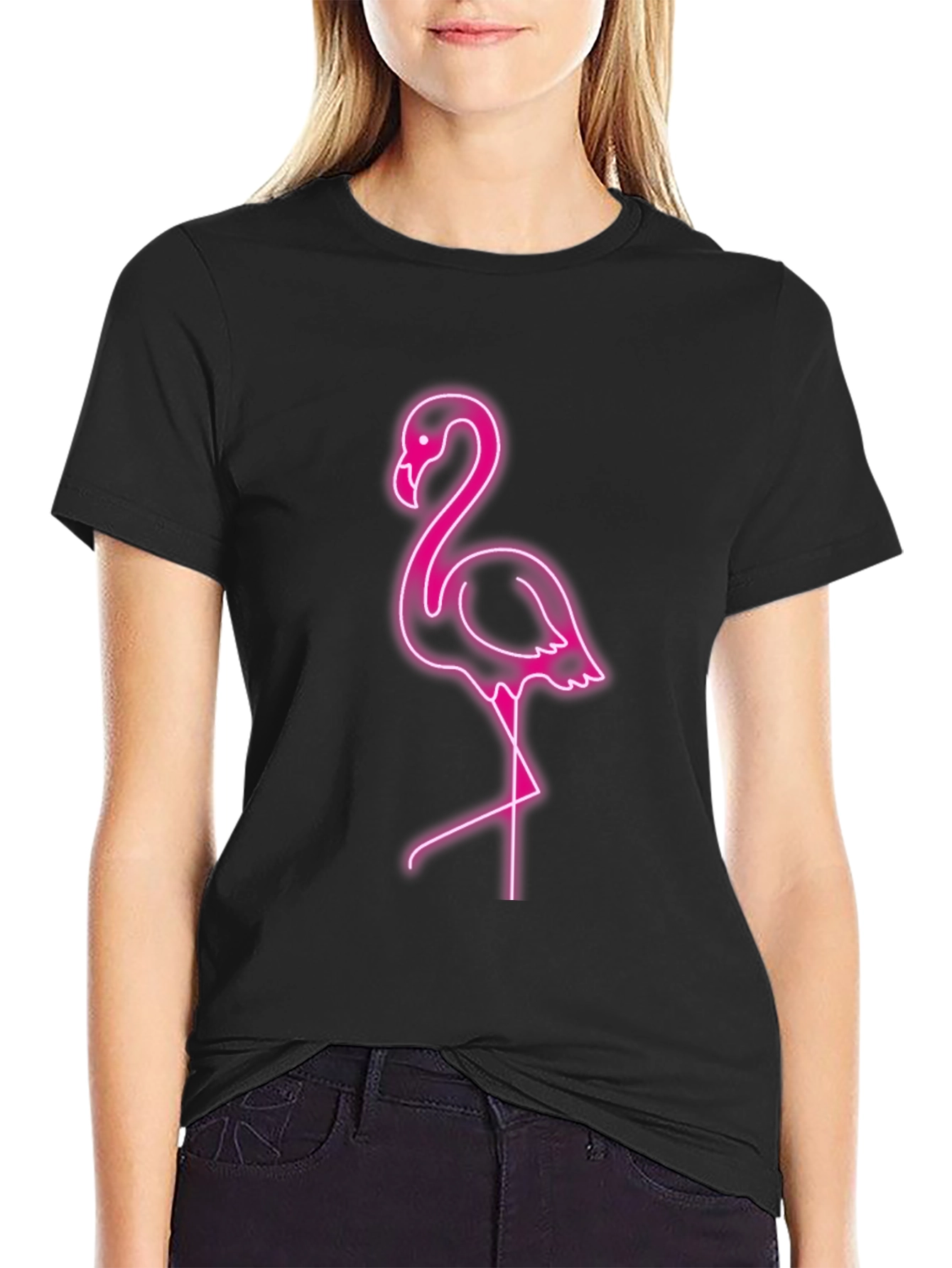Neon Flamingo Graphic T-Shirt
