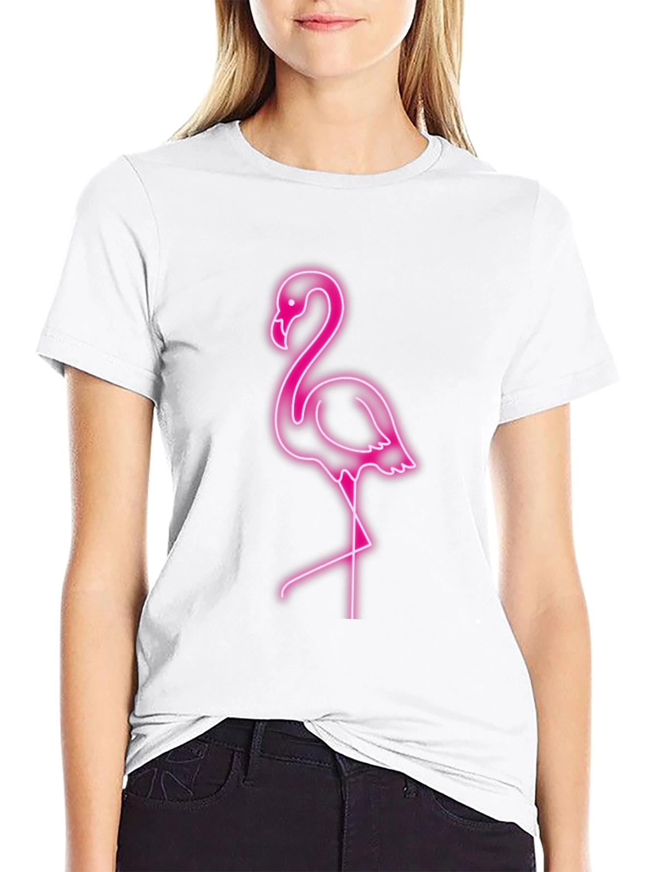 Neon Flamingo Graphic T-Shirt