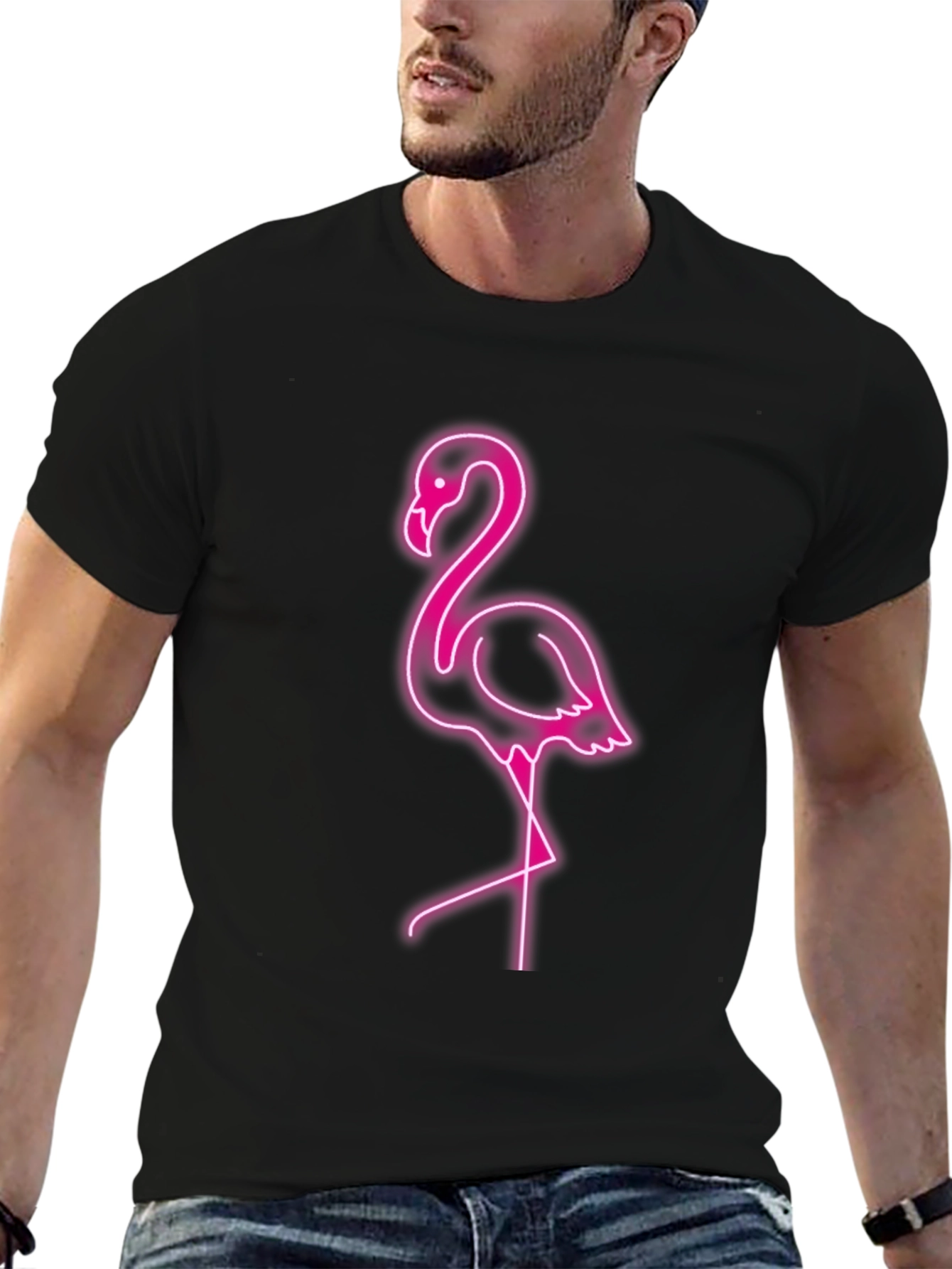 Neon Flamingo Graphic T-Shirt