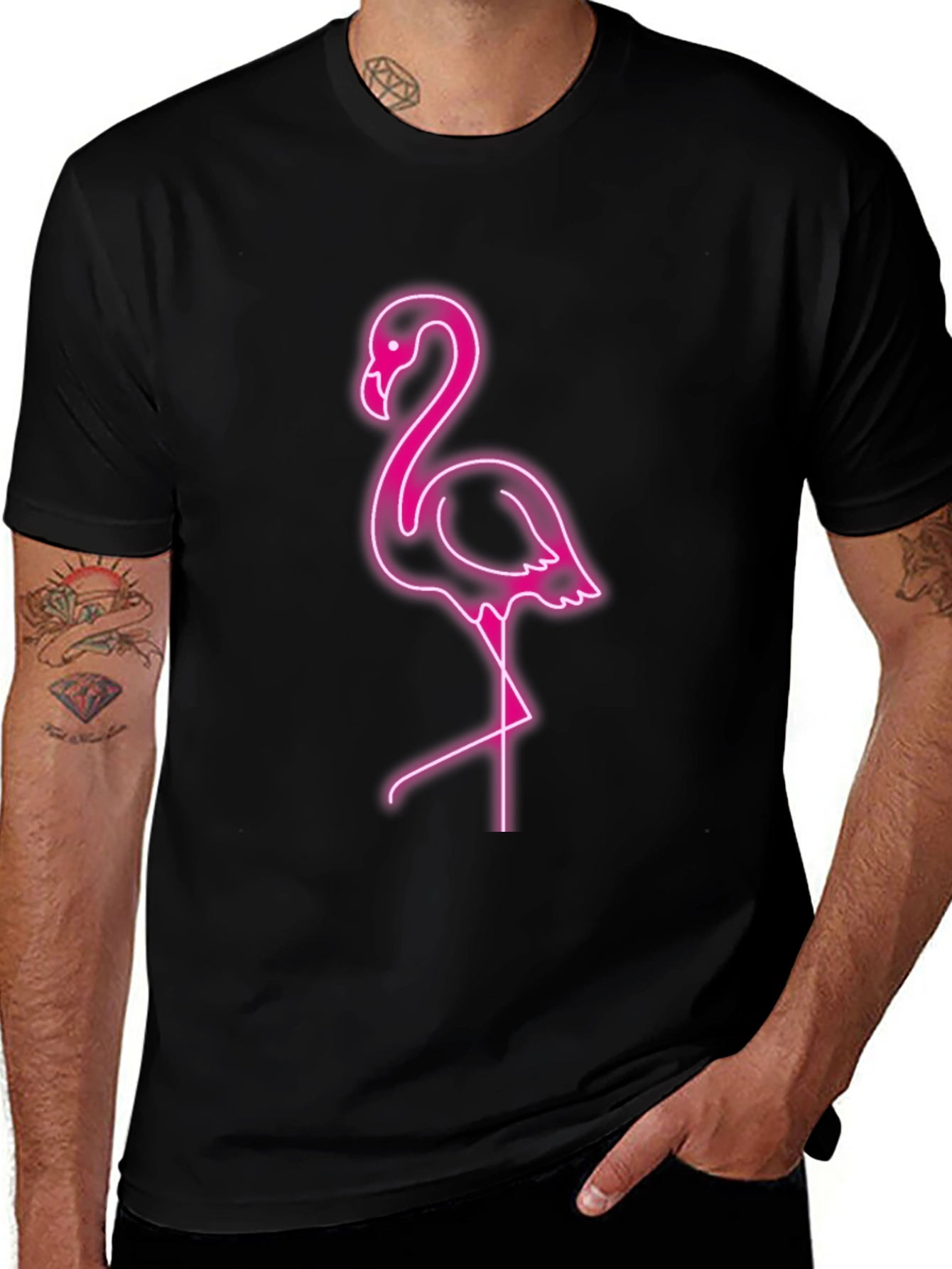 Neon Flamingo Graphic T-Shirt