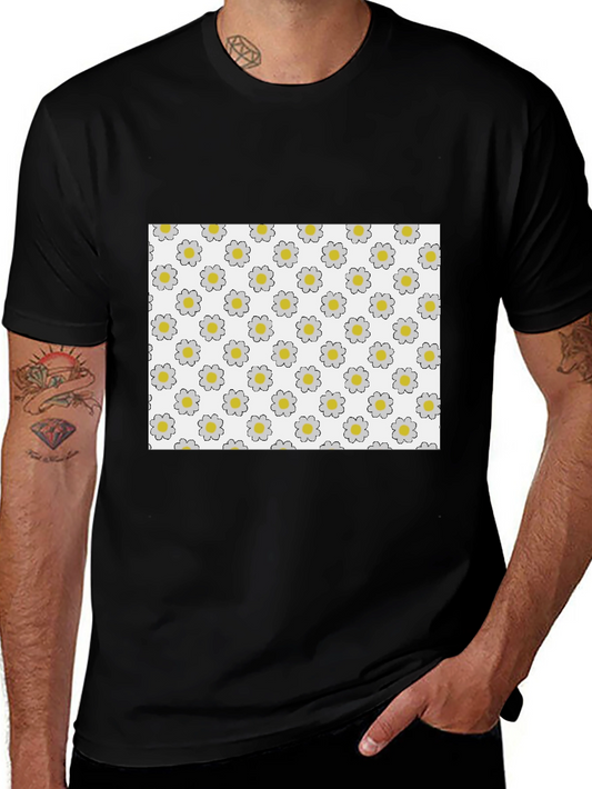 Daisy Pattern T-Shirt - Unique Floral Design