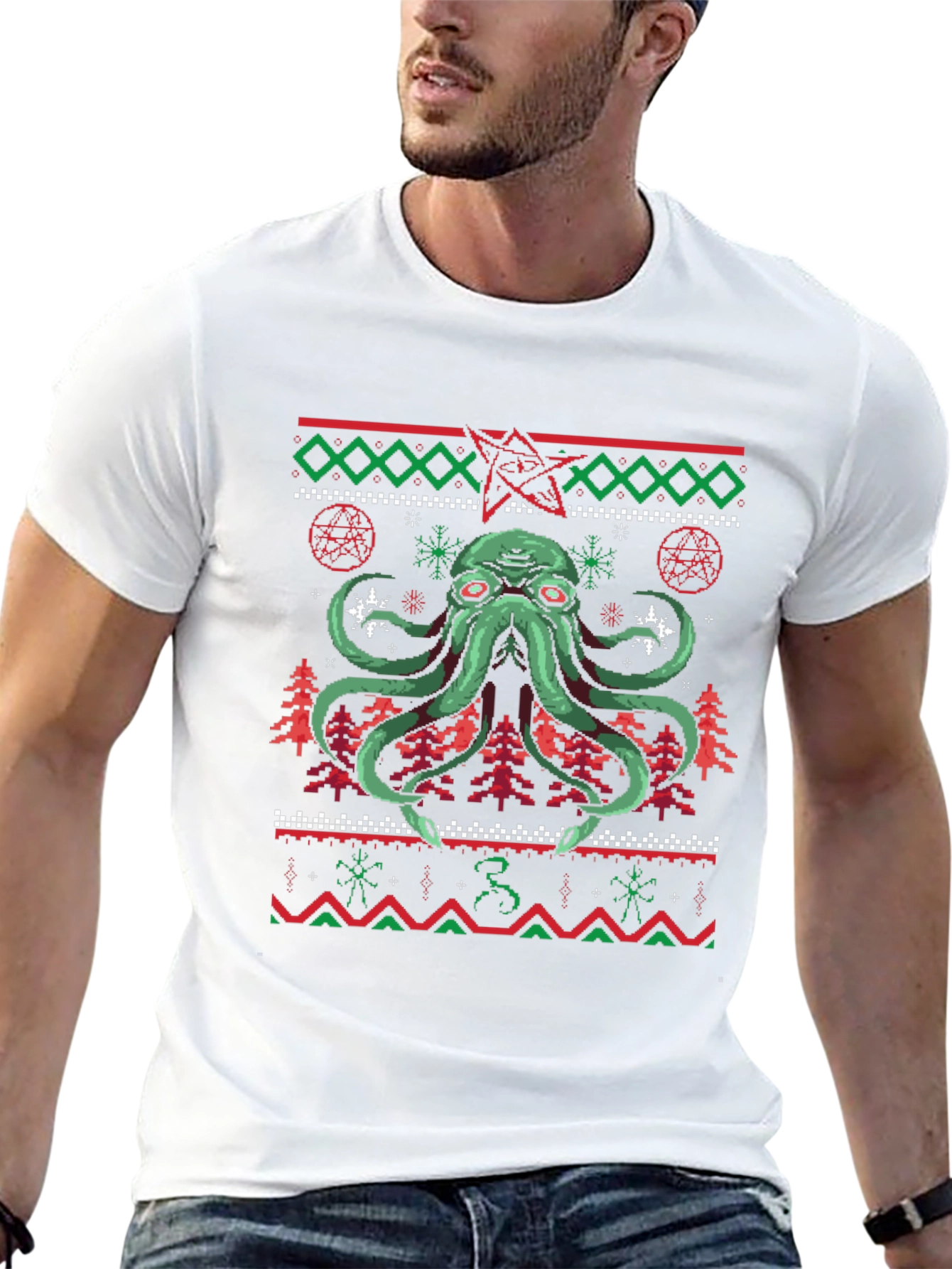 Cthulhu Christmas T-Shirt Ugly Sweater Style