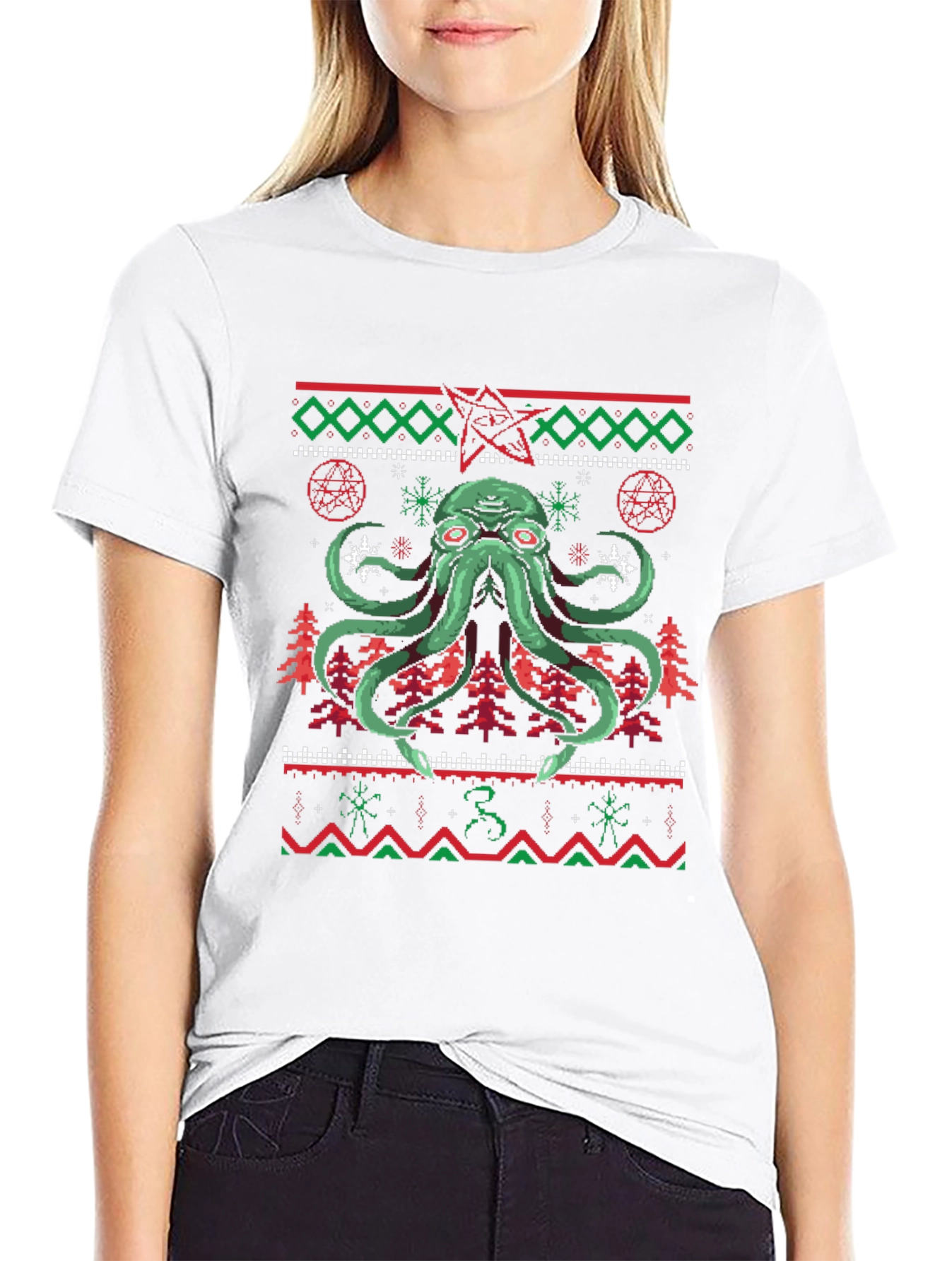 Cthulhu Christmas T-Shirt Ugly Sweater Style